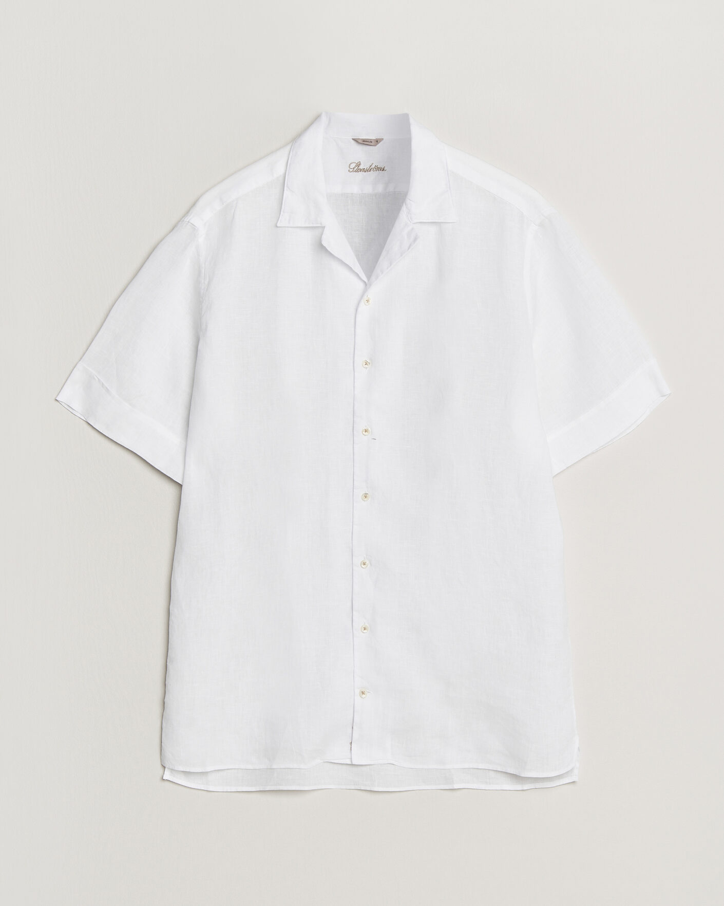 Herre | Skjorter | Stenströms | Short Sleeve Linen Shirt White