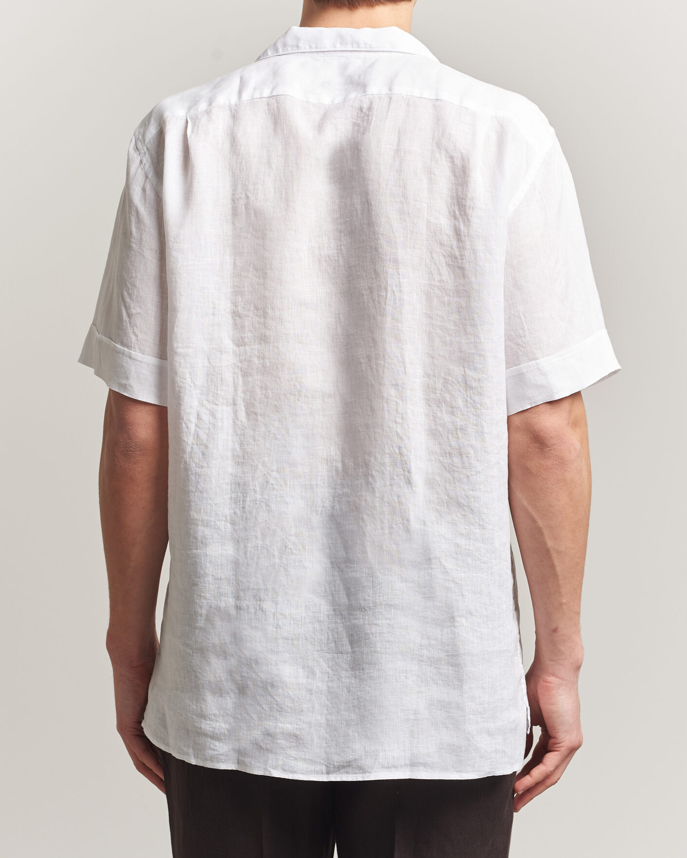 Herre | Skjorter | Stenströms | Short Sleeve Linen Shirt White