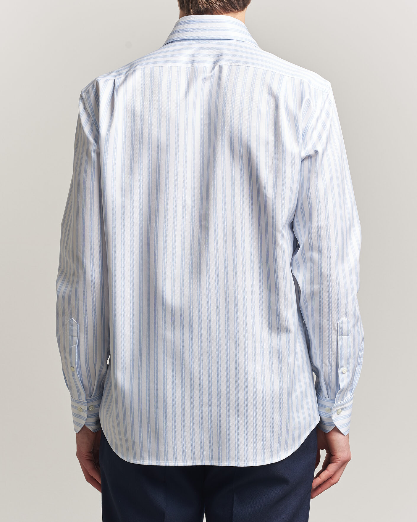 Herre | Skjorter | Stenströms | Regular Fit One Piece Collar Striped Shirt Blue