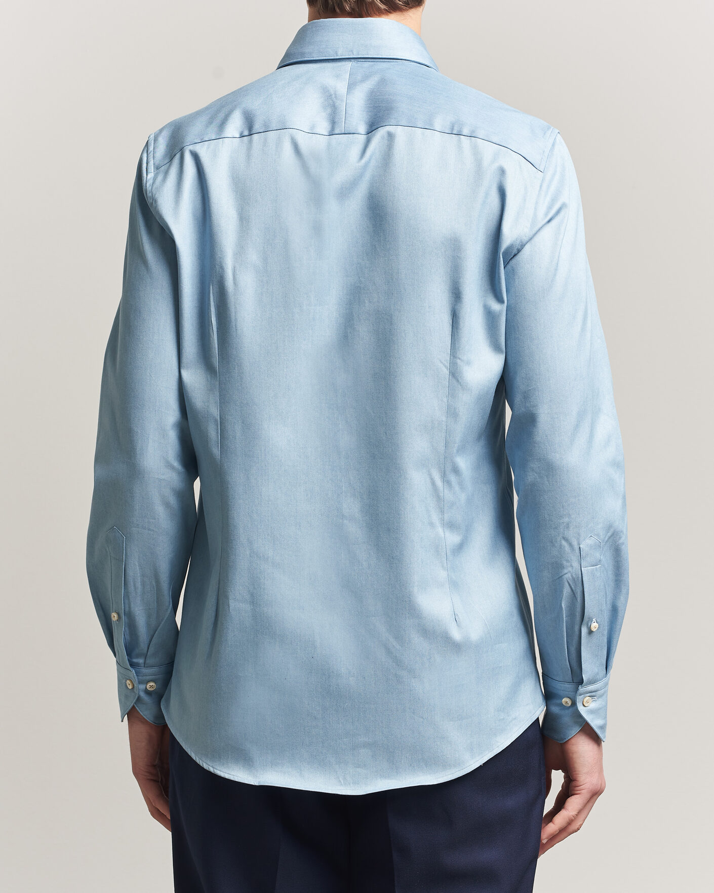 Herre | Skjorter | Stenströms | 1899 Slim One Piece Washed Denim Shirt Blue