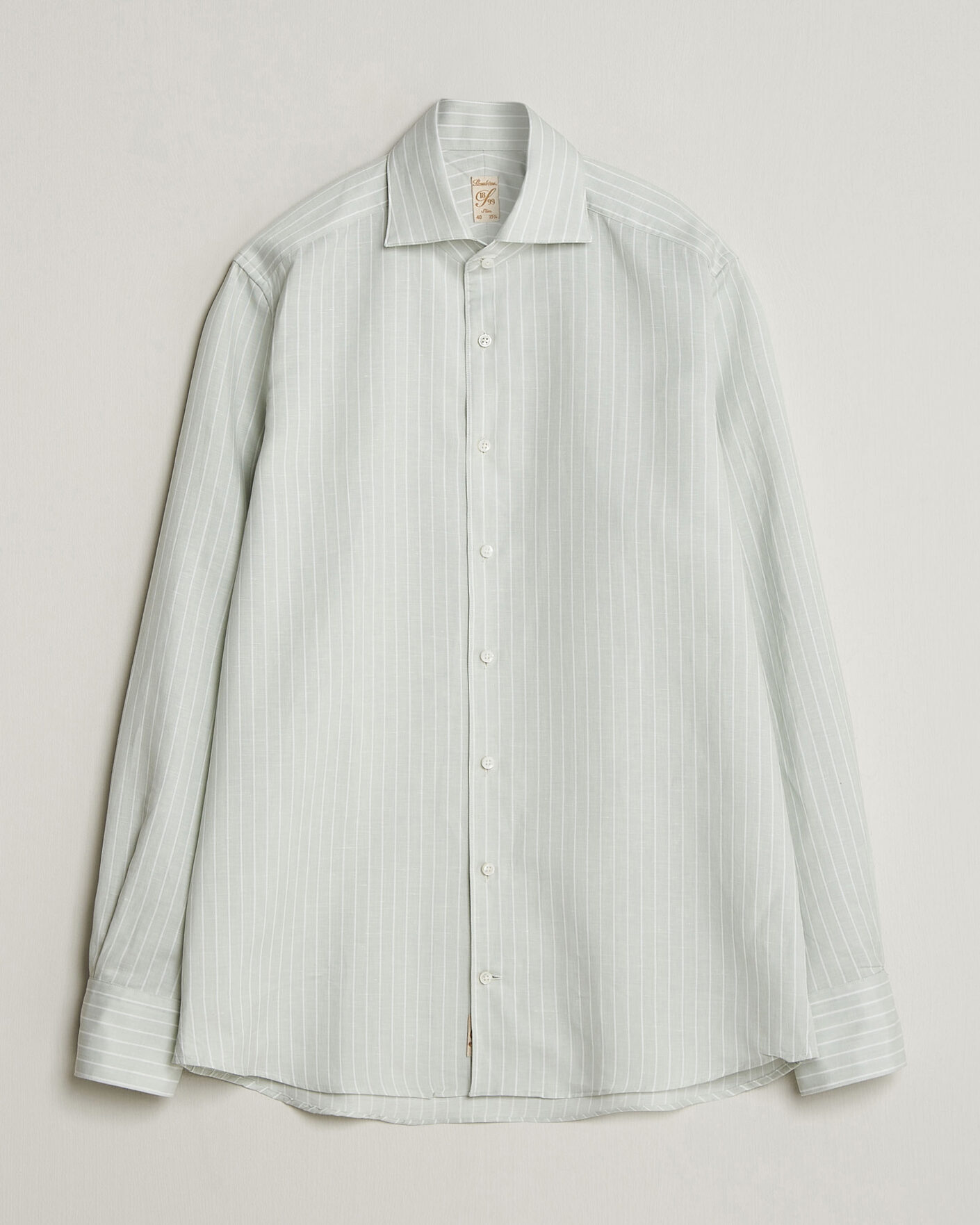 Herre | Skjorter | Stenströms | 1899 Cotton/Linen/Silk Striped Shirt Green