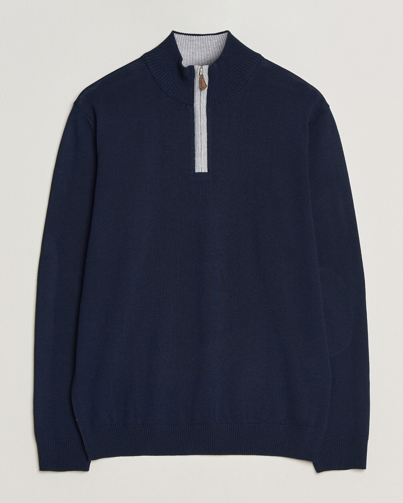 Herre | Gensere | Stenströms | Merino Contrast Half-Zip Navy