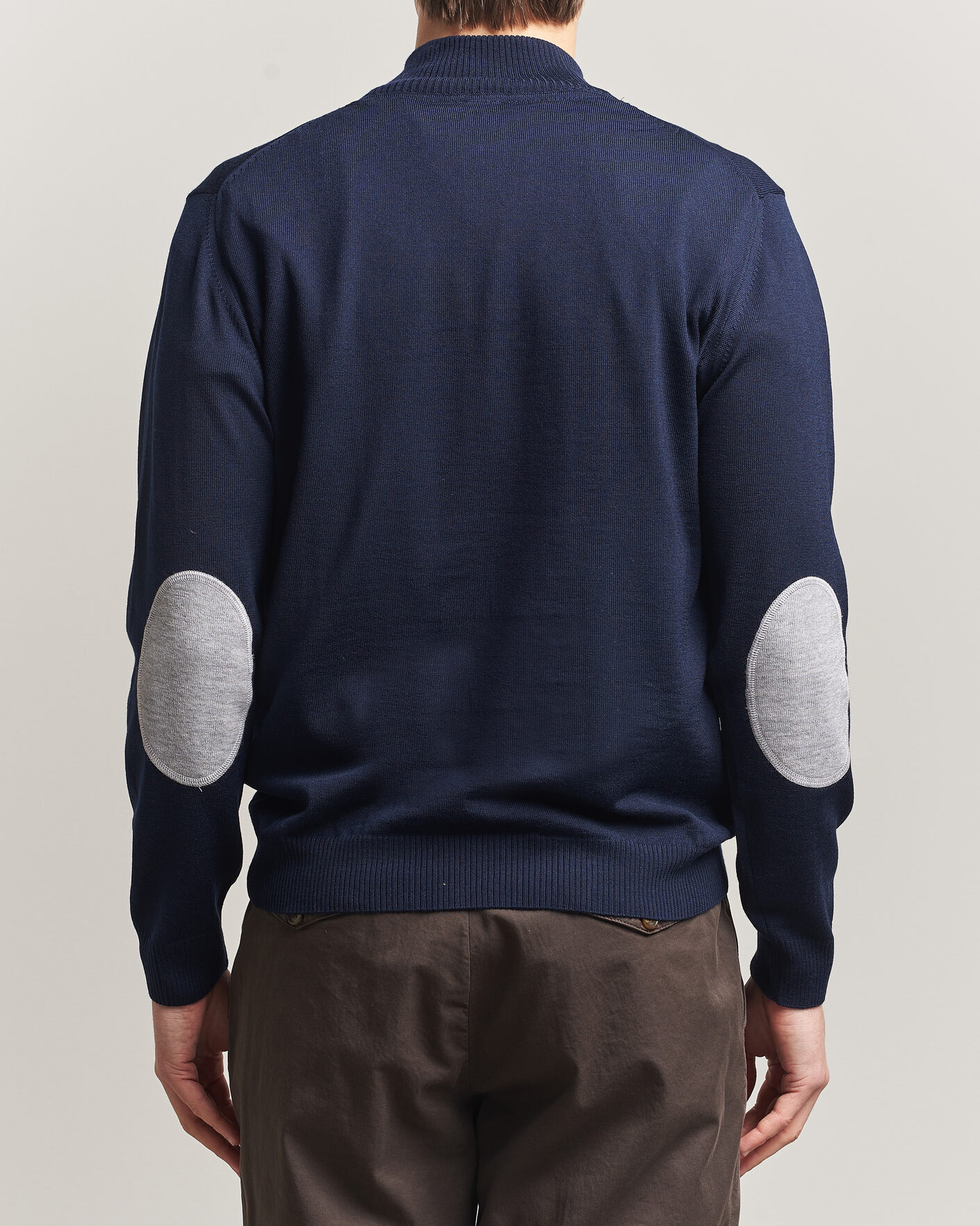 Herre | Gensere | Stenströms | Merino Contrast Half-Zip Navy
