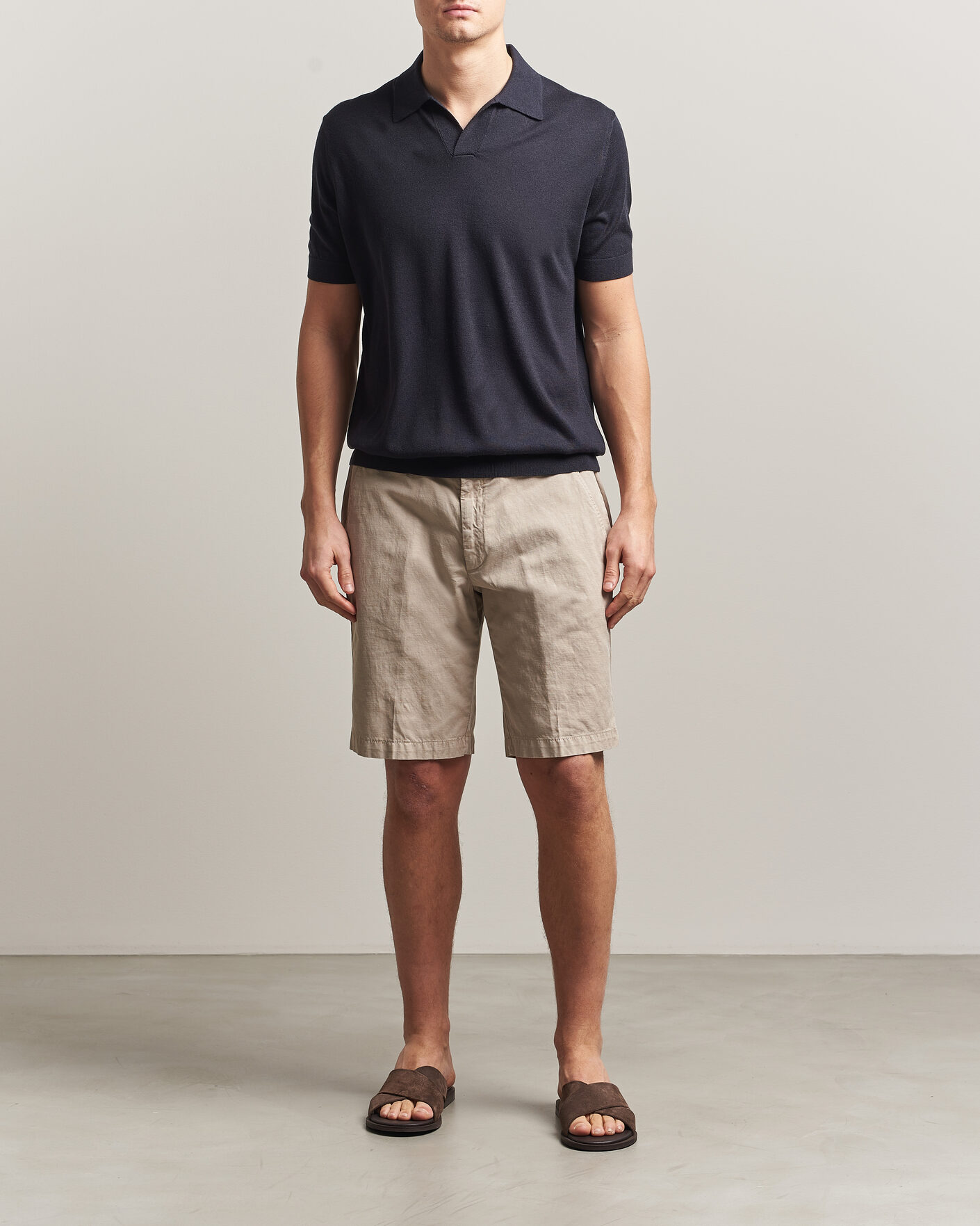 Herre | Pikéer | Stenströms | Silk/Cashmere Polo Navy