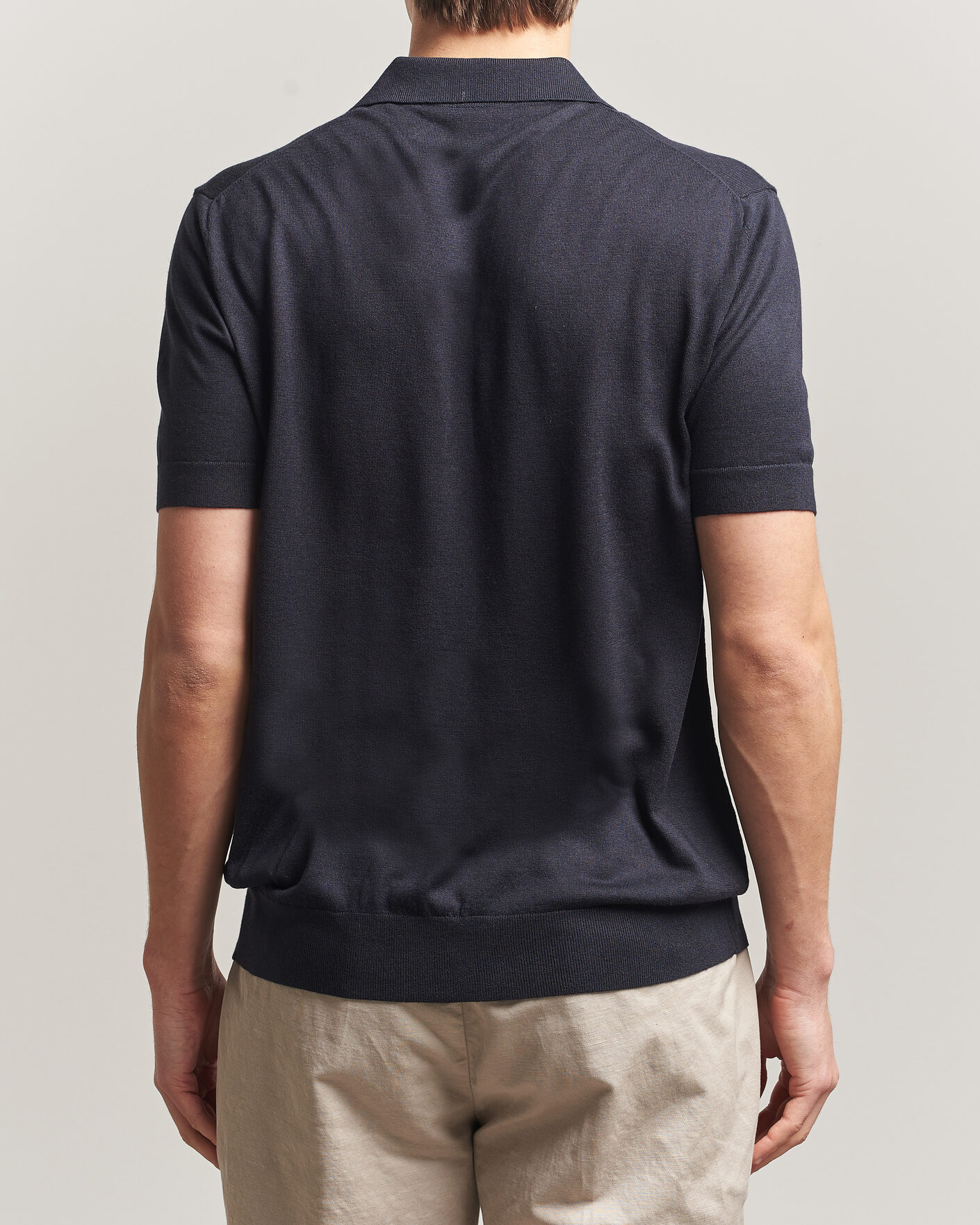 Herre | Pikéer | Stenströms | Silk/Cashmere Polo Navy