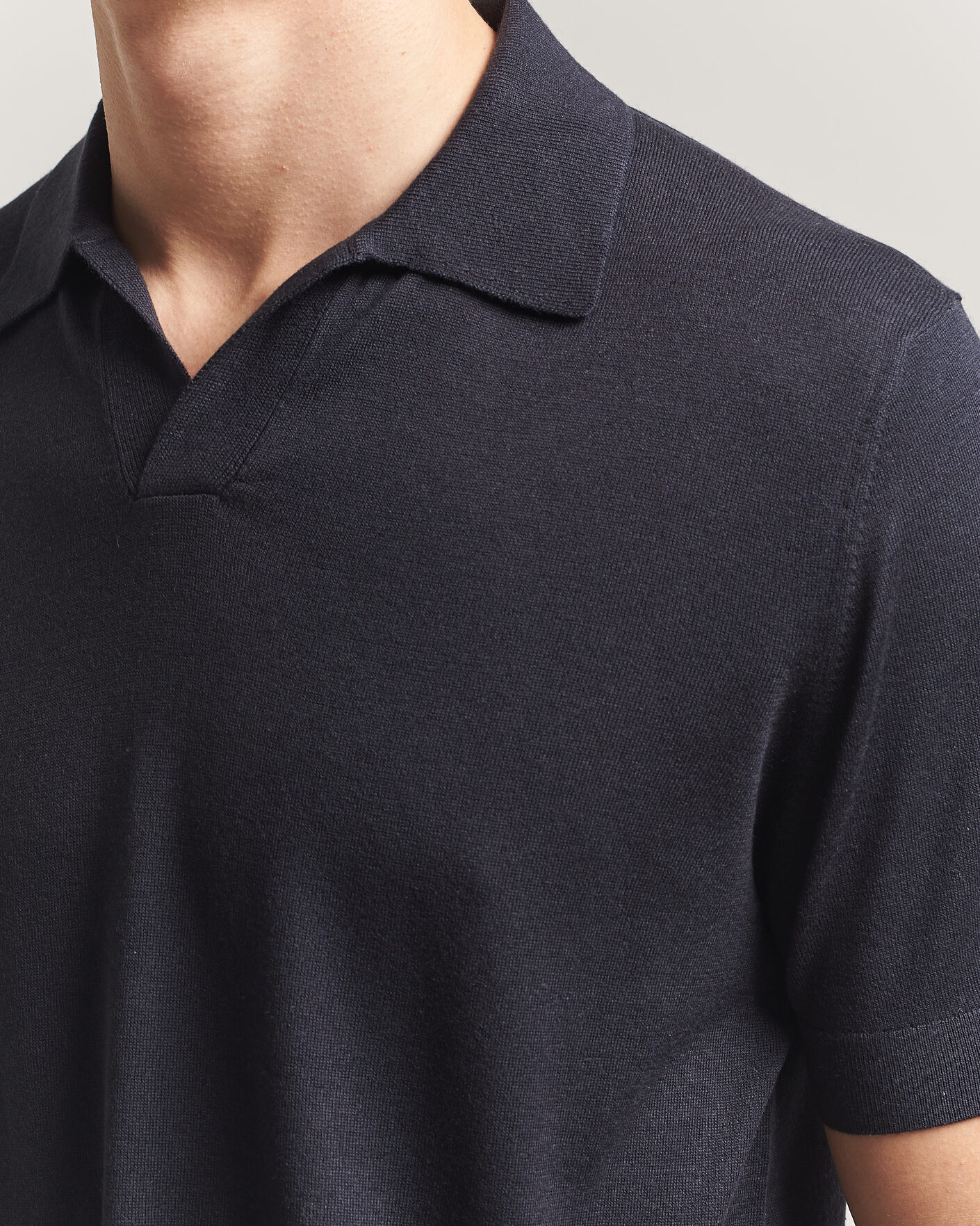 Herre | Pikéer | Stenströms | Silk/Cashmere Polo Navy