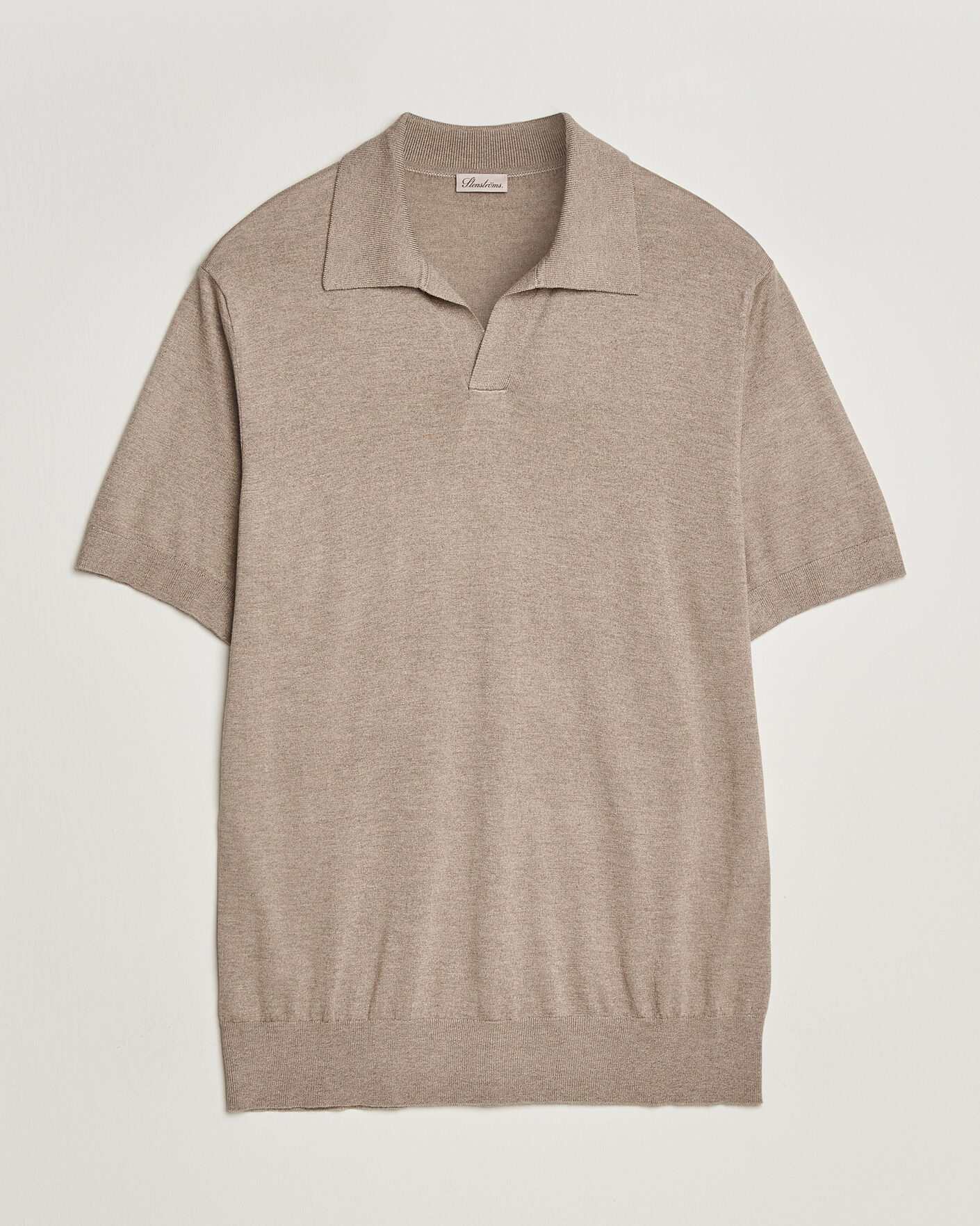 Herre | Pikéer | Stenströms | Silk/Cashmere Polo Taupe