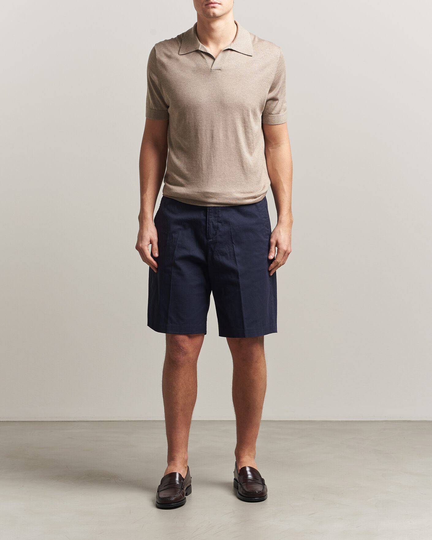 Herre | Pikéer | Stenströms | Silk/Cashmere Polo Taupe