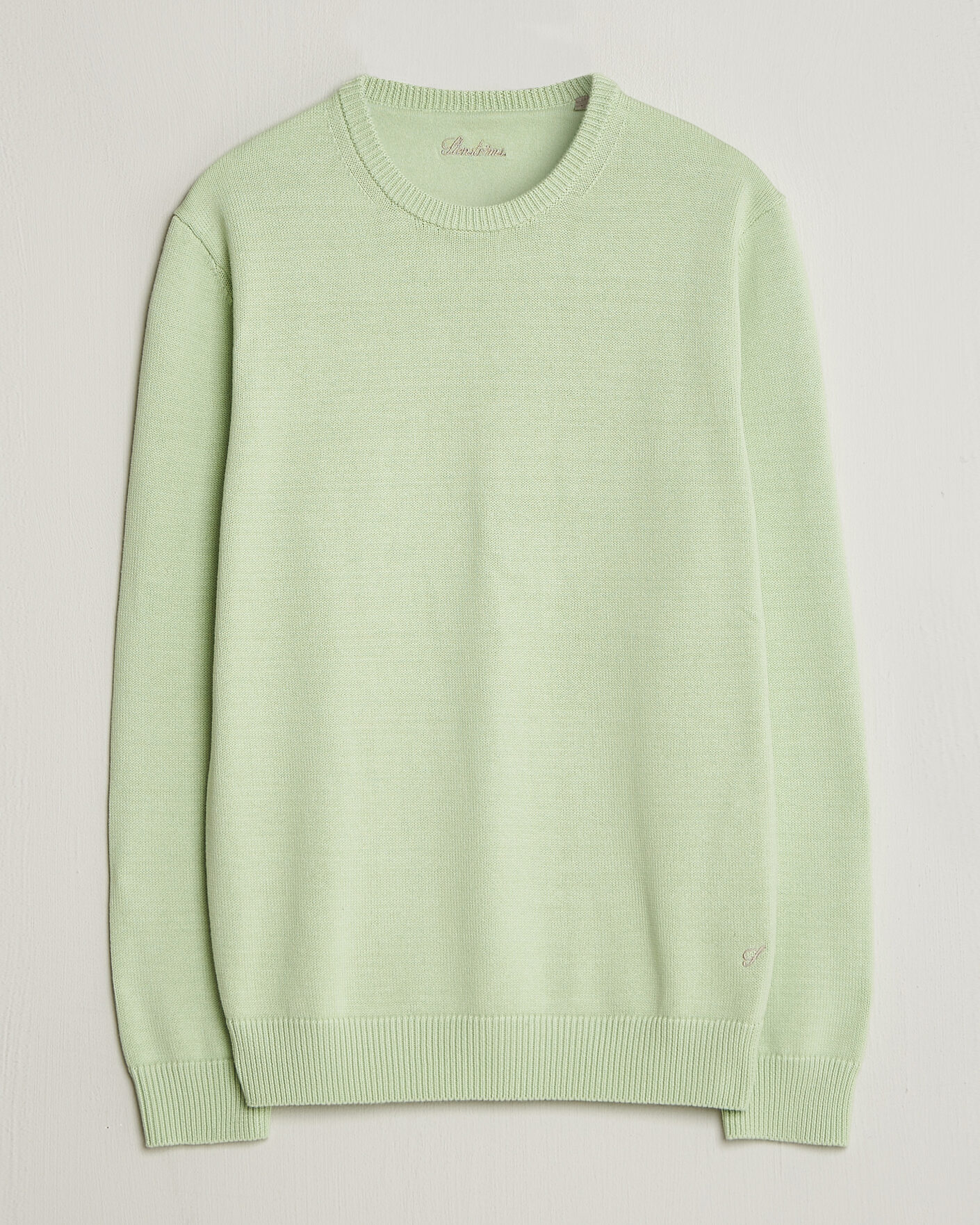 Herre | Gensere | Stenströms | Organic Cotton Knitted Sweater Light Green