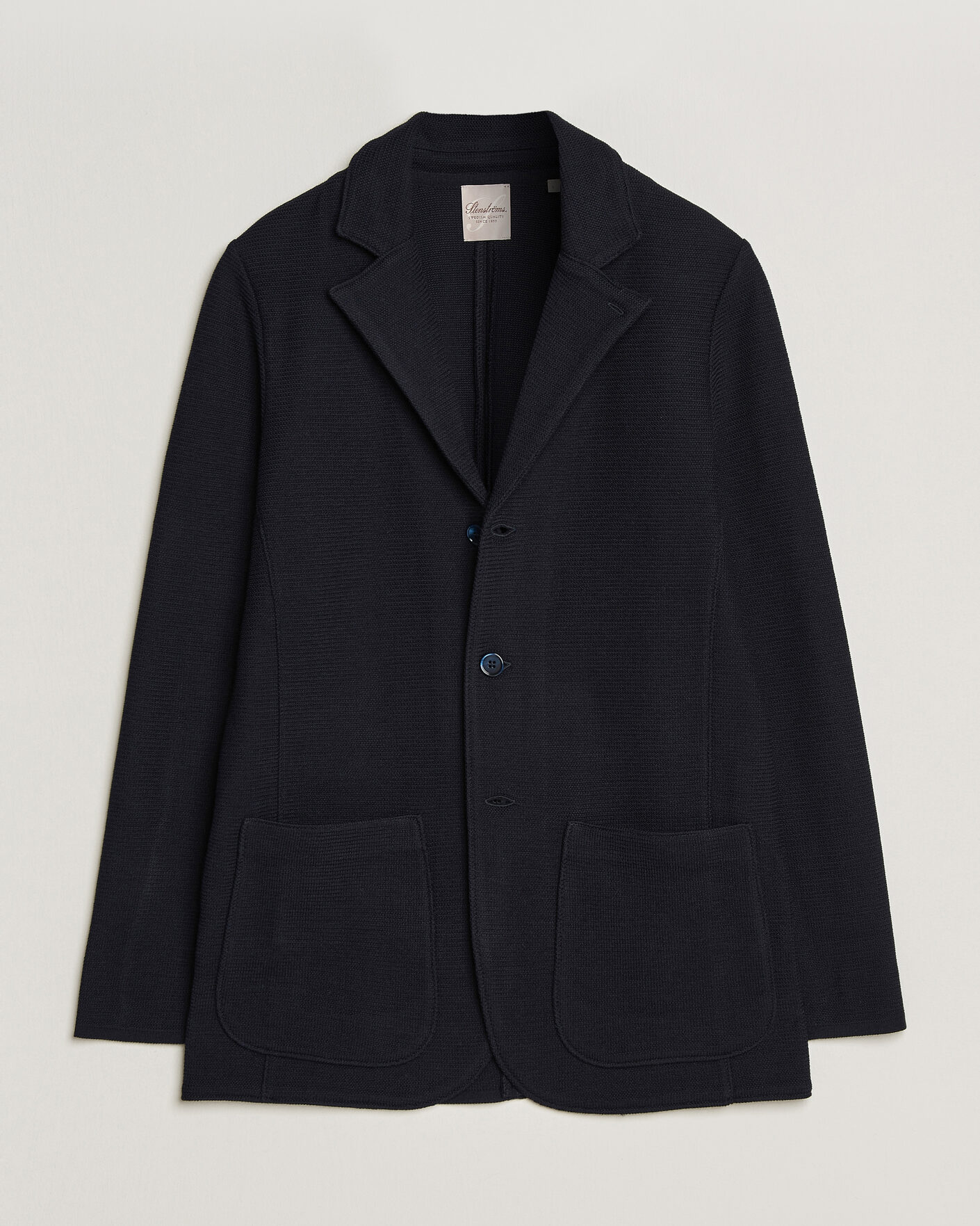 Herre | Dressjakker | Stenströms | Milano Knitted Textured Blazer Navy