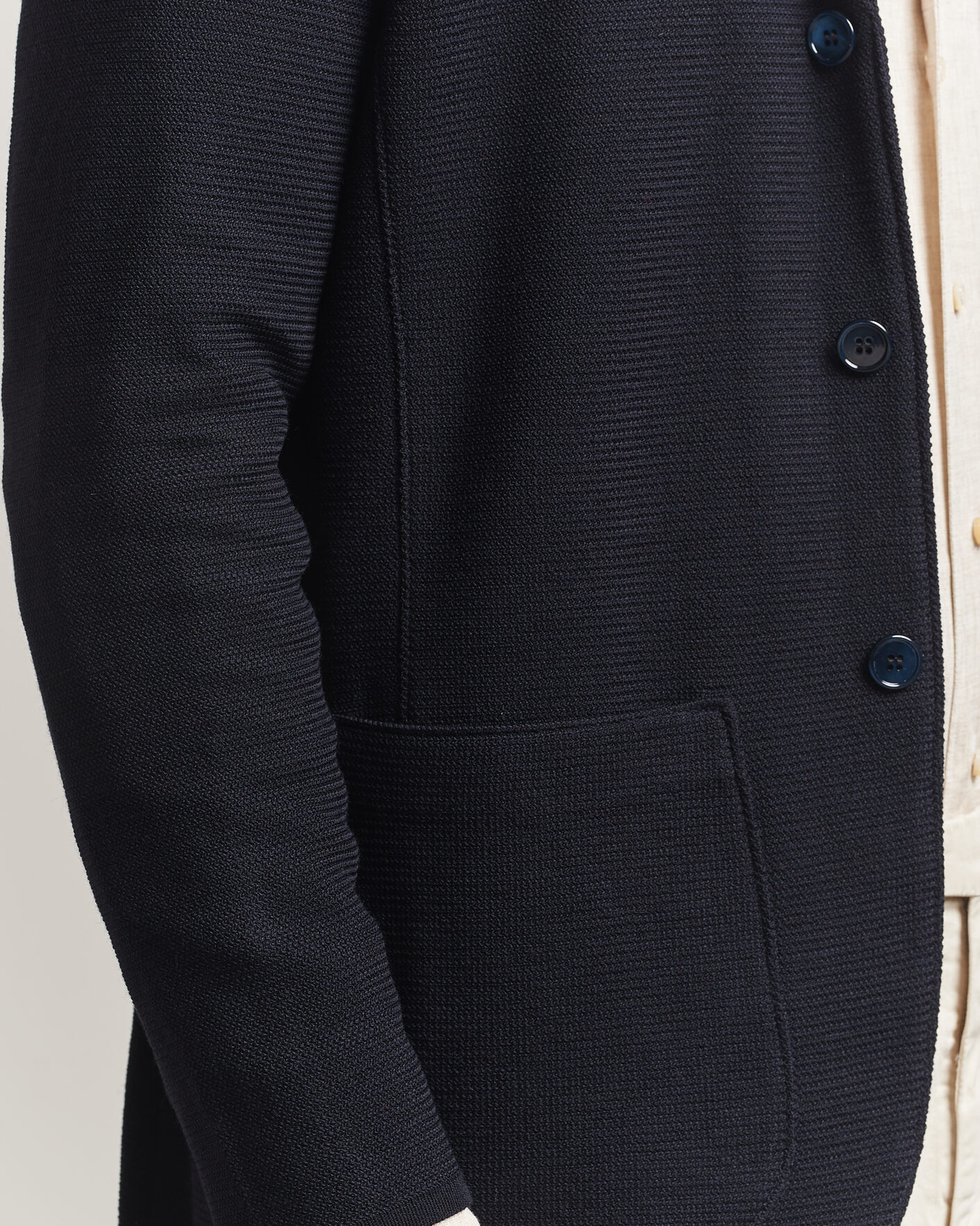 Herre | Dressjakker | Stenströms | Milano Knitted Textured Blazer Navy