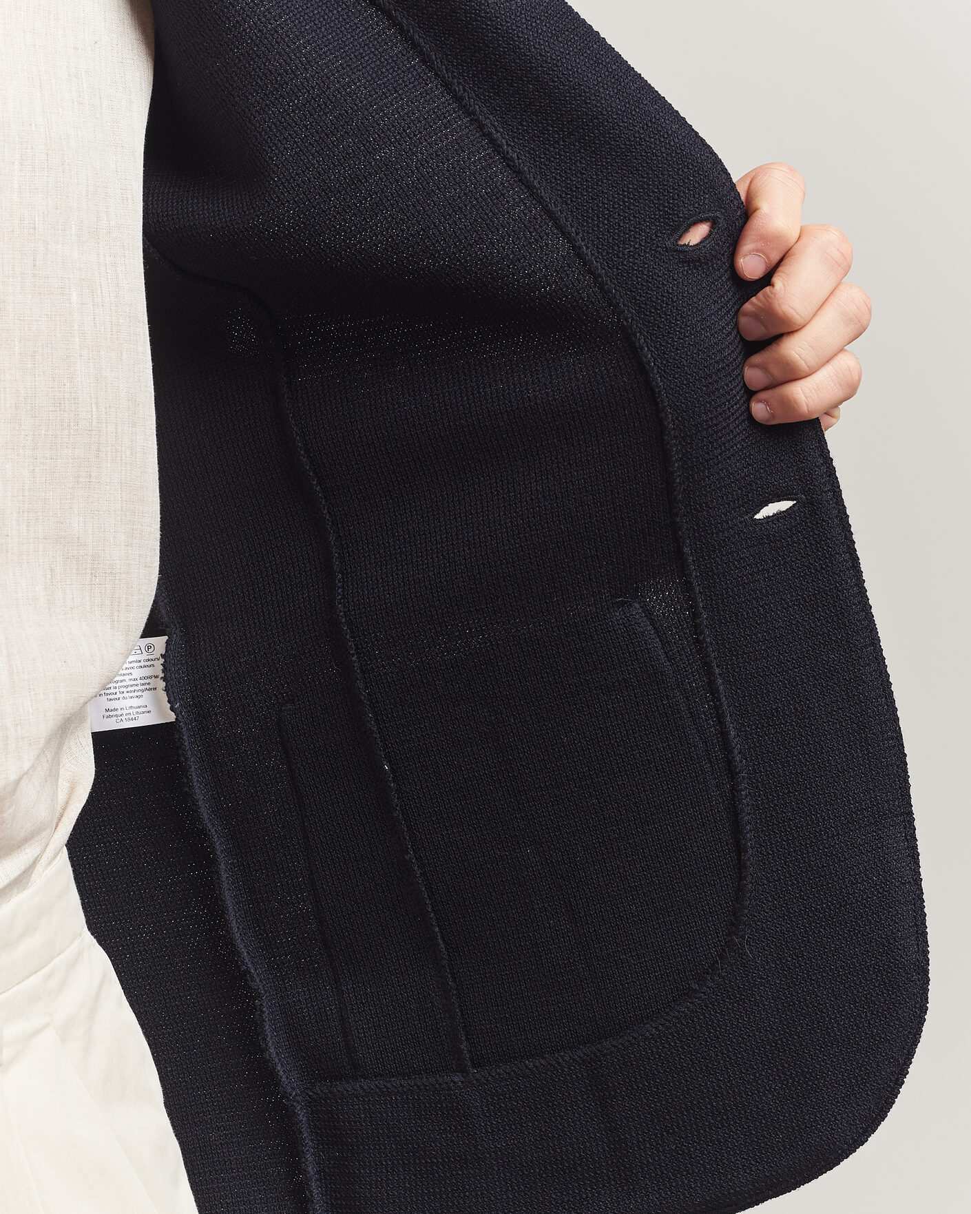 Herre | Dressjakker | Stenströms | Milano Knitted Textured Blazer Navy