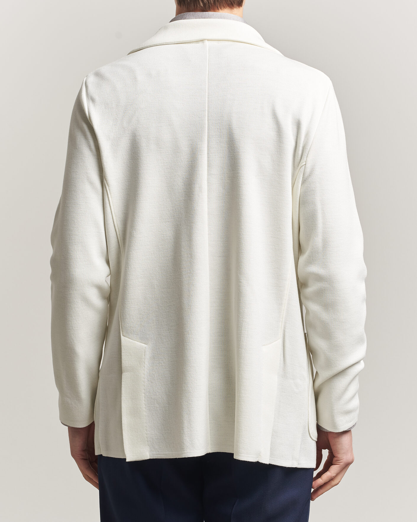 Herre | Dressjakker | Stenströms | Milano Knitted DB Textured Blazer White