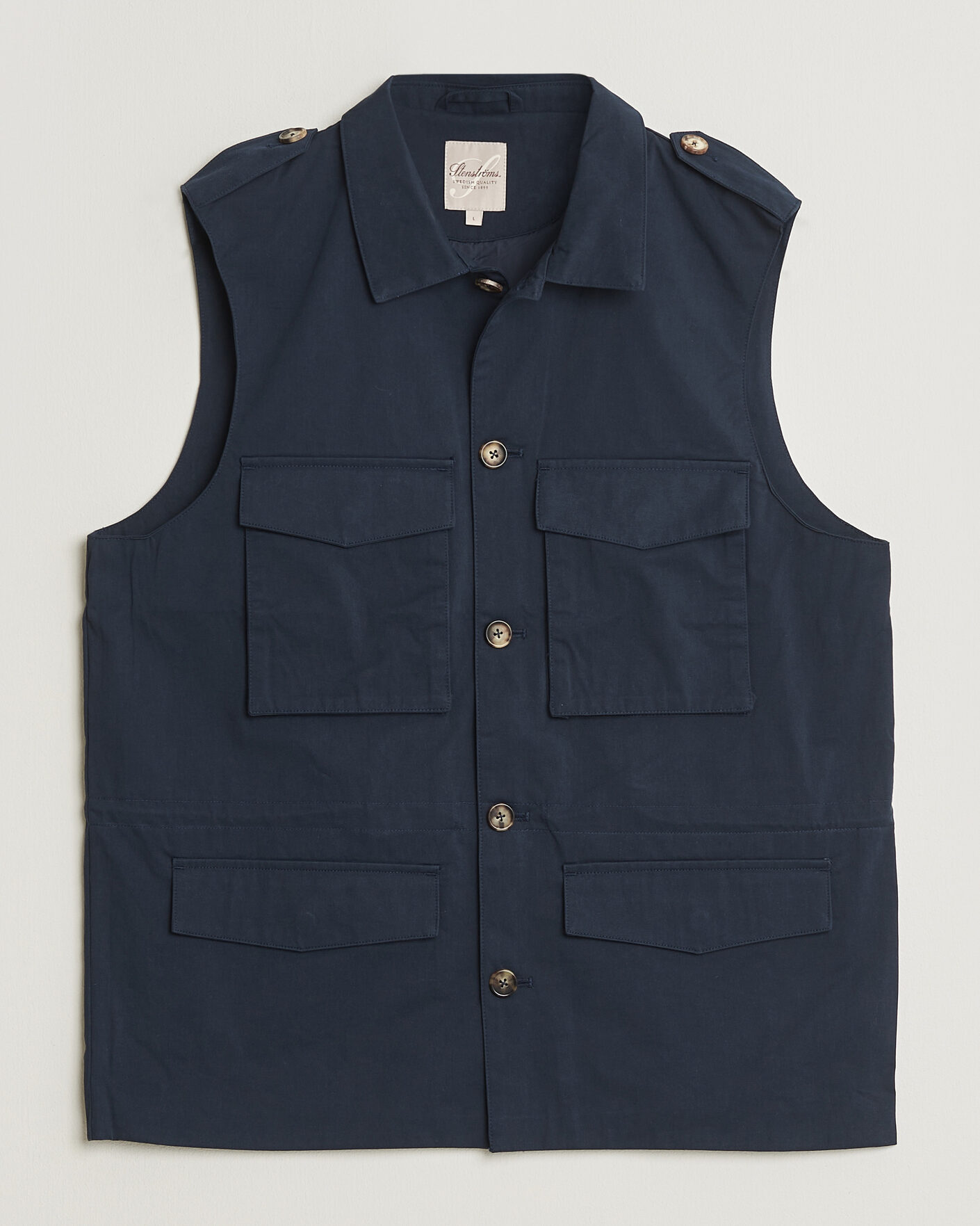 Herre | Vester | Stenströms | Cotton  Twill Vest Navy