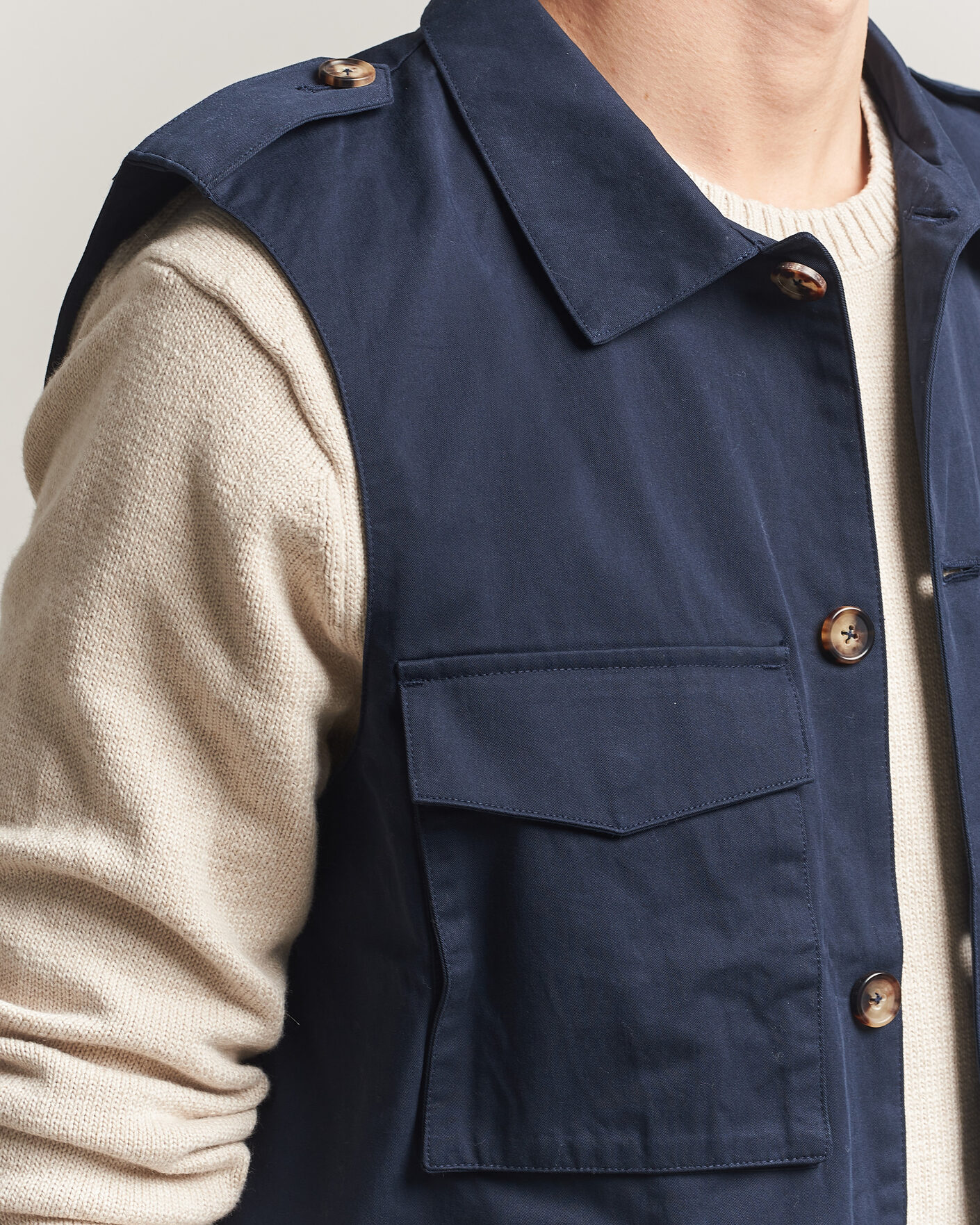 Herre | Vester | Stenströms | Cotton  Twill Vest Navy