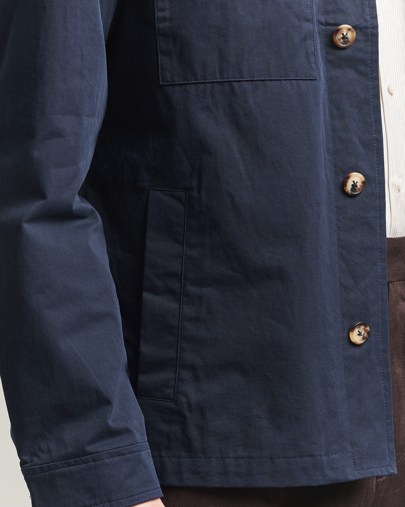 Herre | Jakker | Stenströms | Cotton Twill Overshirt Navy