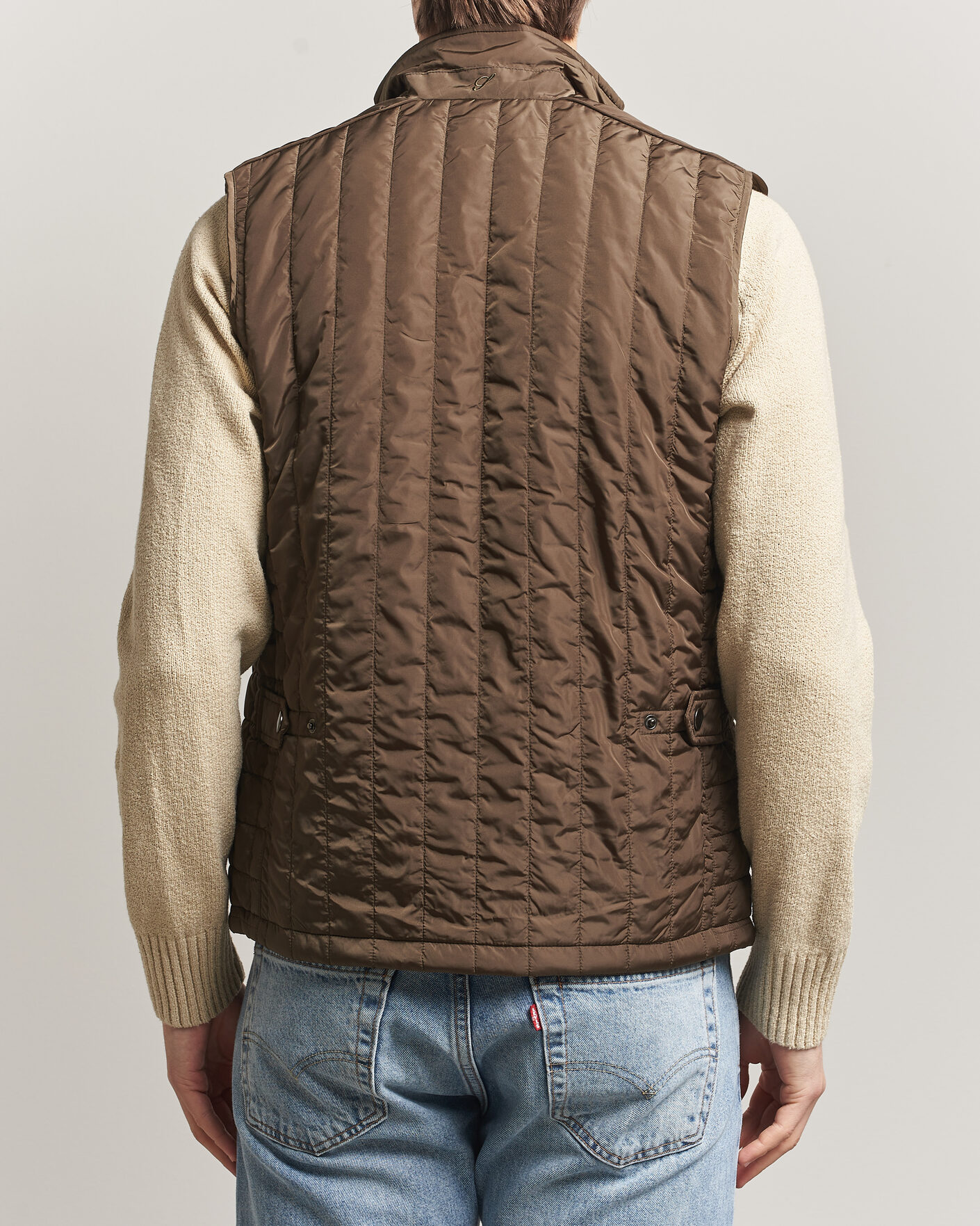 Herre | Vester | Stenströms | Nylon Quilted Light Padded Vest Olive