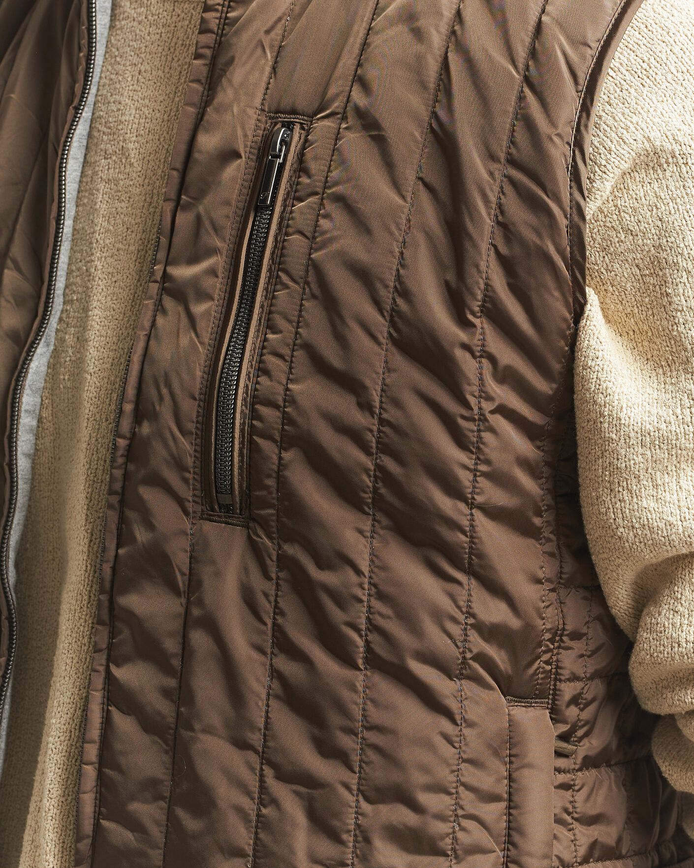 Herre | Vester | Stenströms | Nylon Quilted Light Padded Vest Olive