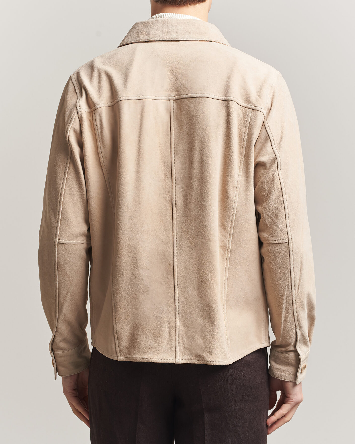Herre | Jakker | Stenströms | Suede Pocket Overshirt Beige