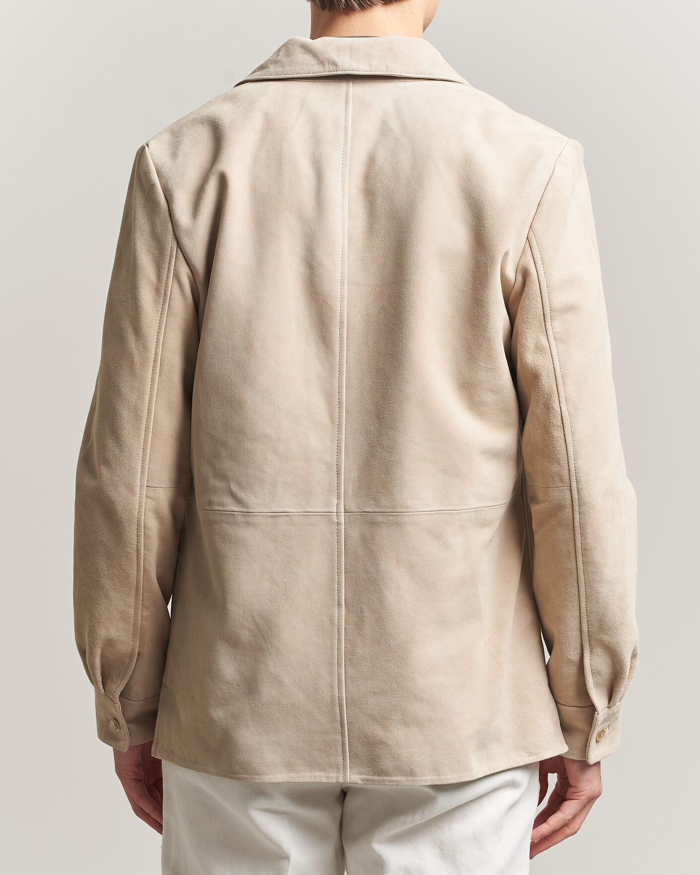 Herre | Jakker | Stenströms | Suede Overshirt Beige