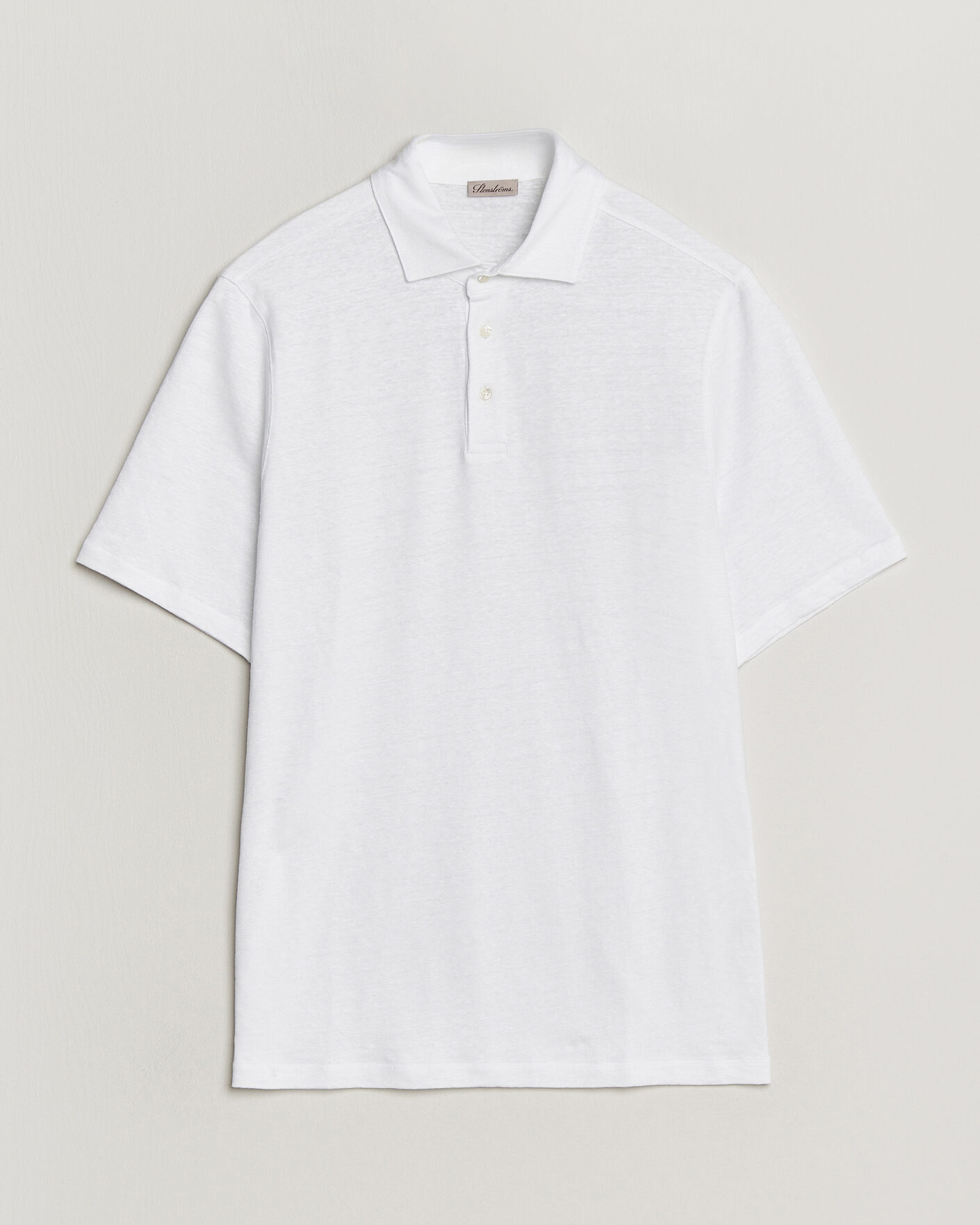 Herre | Pikéer | Stenströms | Linen Polo Shirt White
