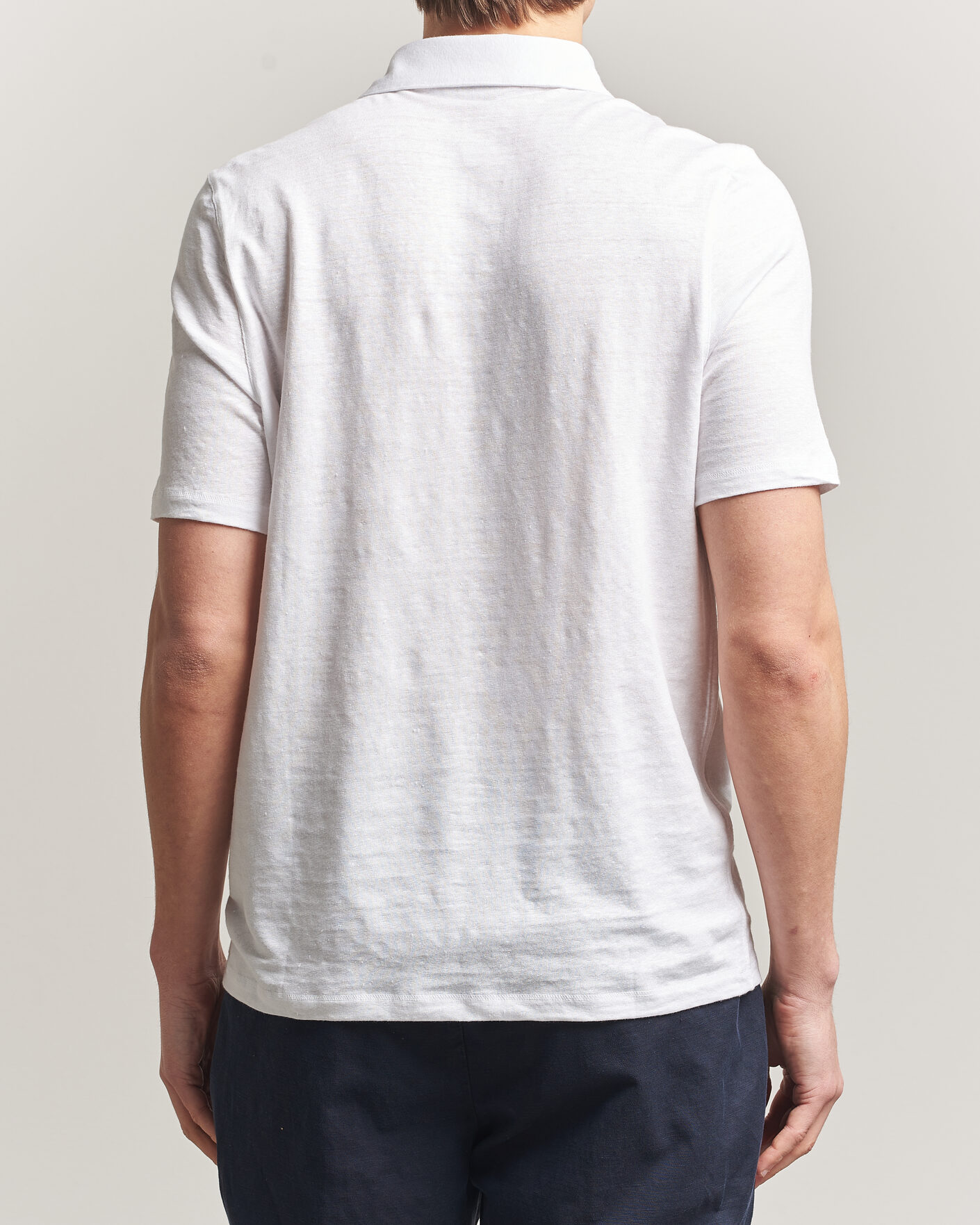 Herre | Pikéer | Stenströms | Linen Polo Shirt White