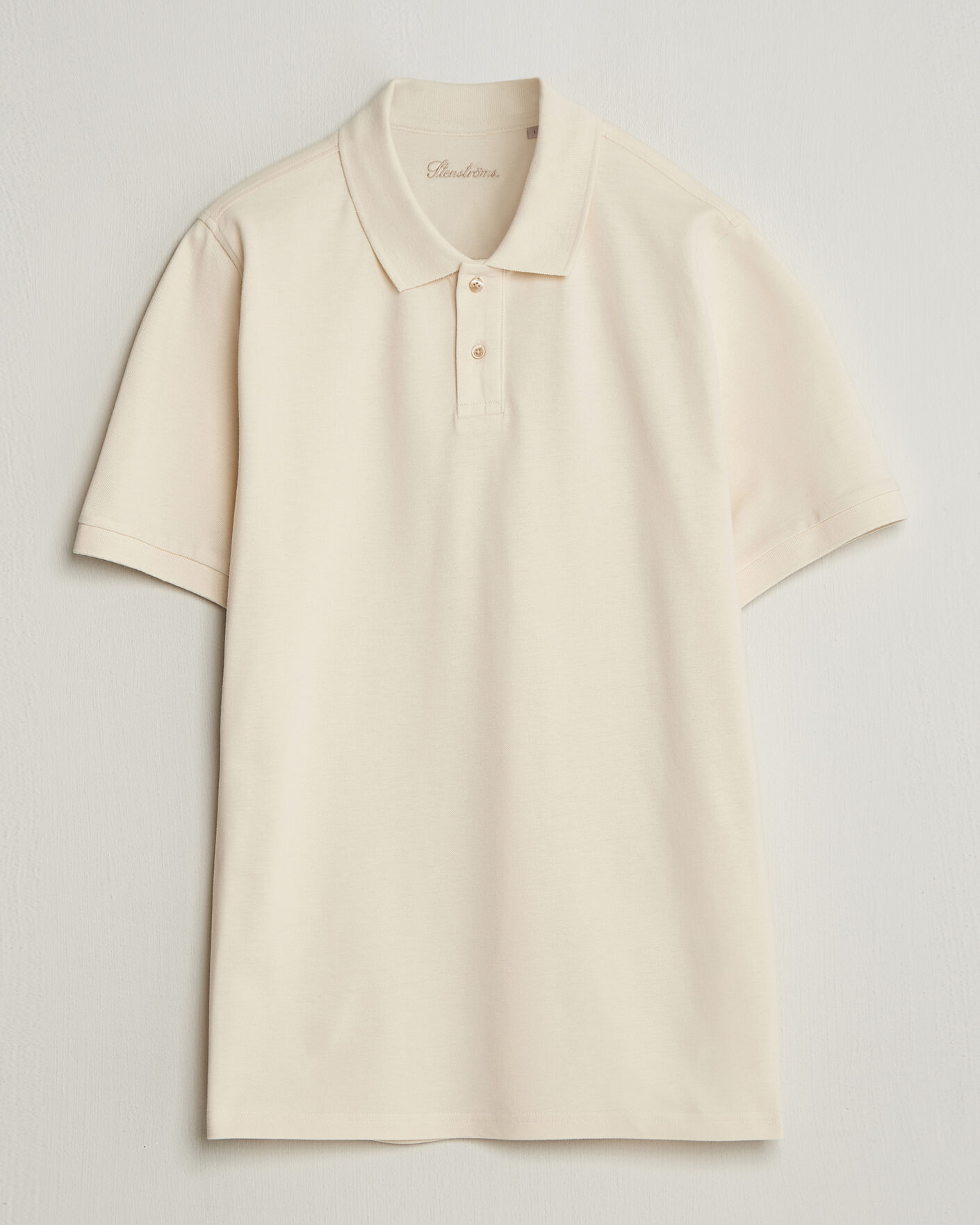 Herre | Pikéer | Stenströms | Organic Cotton Piquet Polo Shirt Beige
