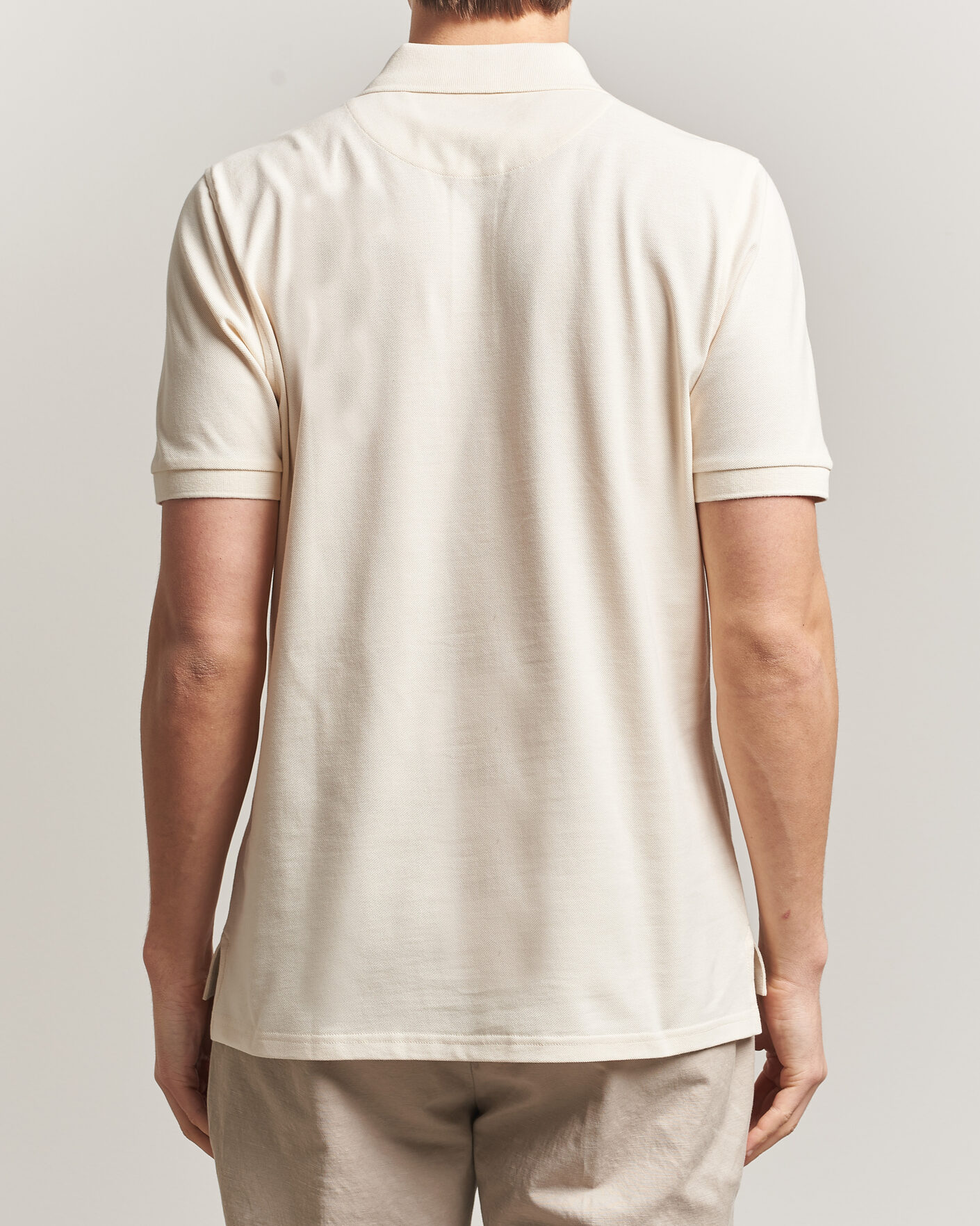 Herre | Pikéer | Stenströms | Organic Cotton Piquet Polo Shirt Beige