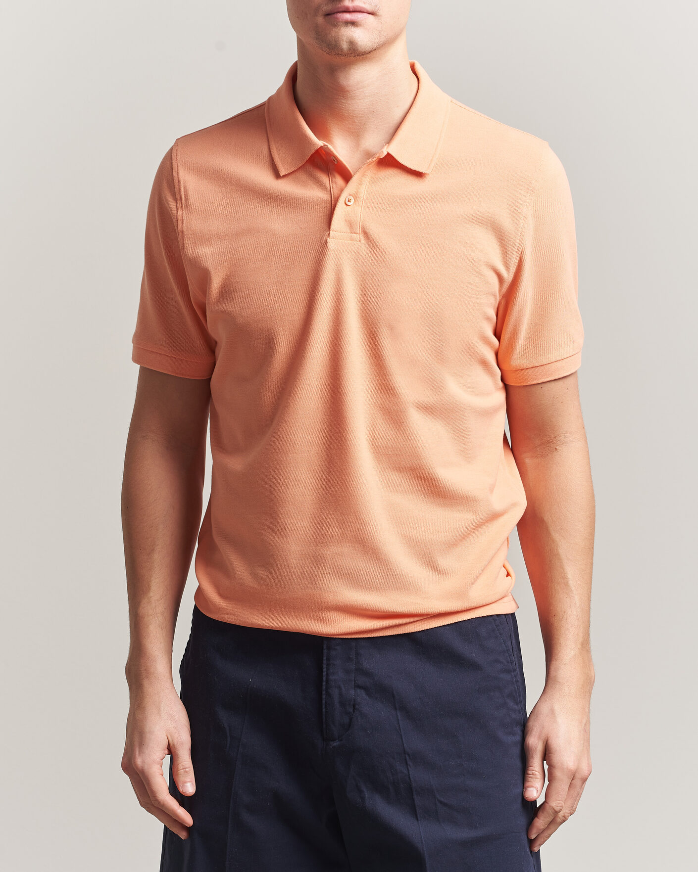 Herre | Pikéer | Stenströms | Organic Cotton Piquet Polo Shirt Mandarin