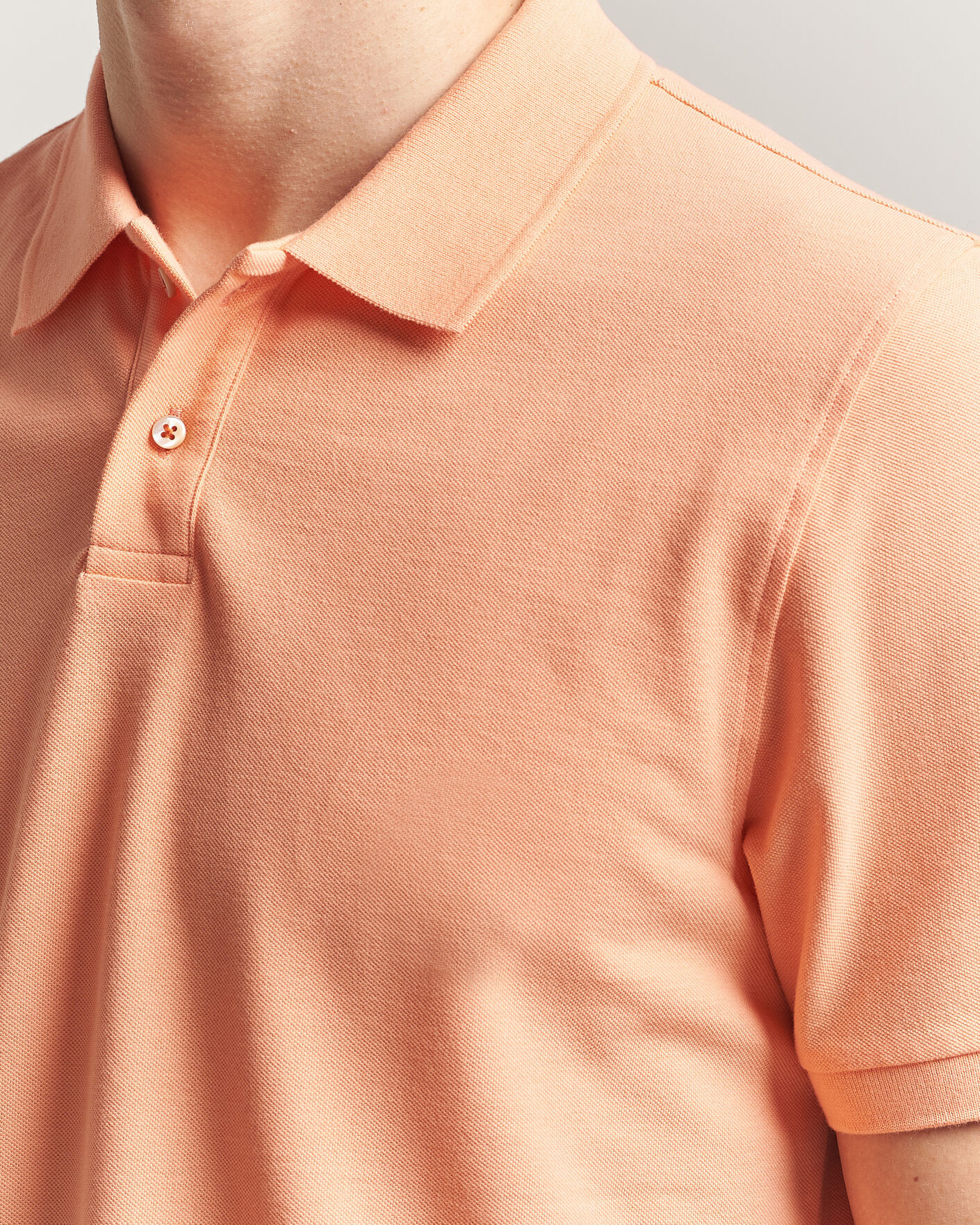 Herre | Pikéer | Stenströms | Organic Cotton Piquet Polo Shirt Mandarin