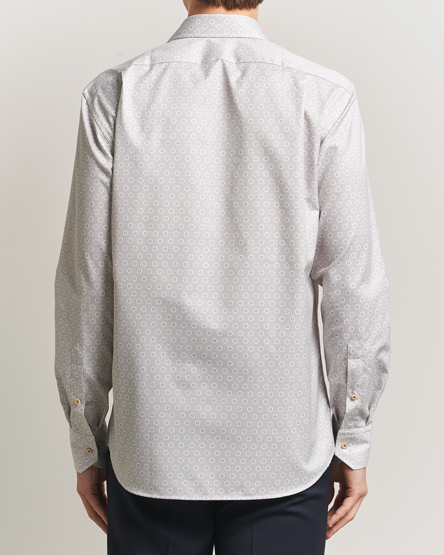 Herre | Skjorter | Stenströms | Regular Fit Printed Cotton Twill Shirt Light Brown