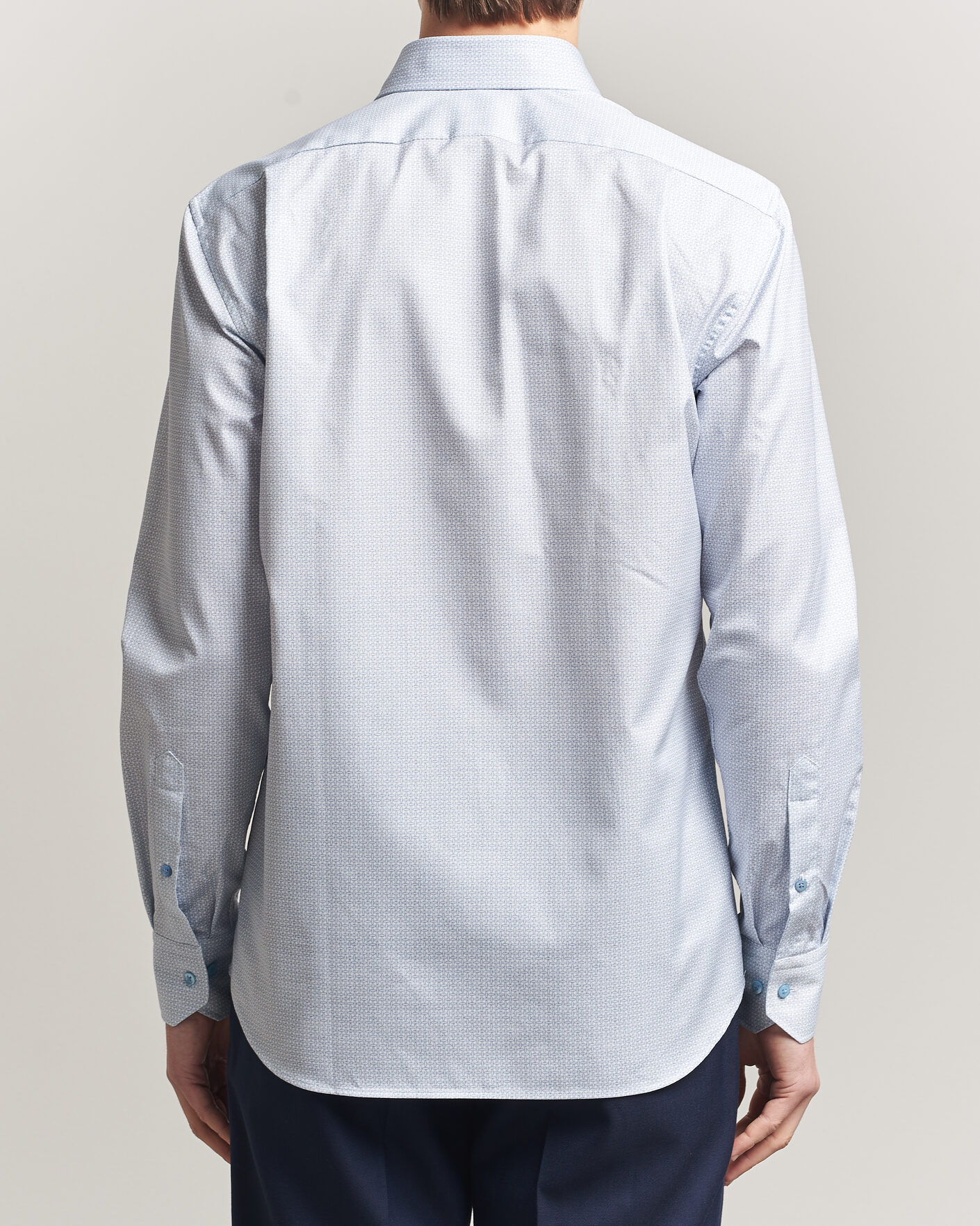 Herre | Skjorter | Stenströms | Regular Fit Micro Printed Twill Shirt Light Blue