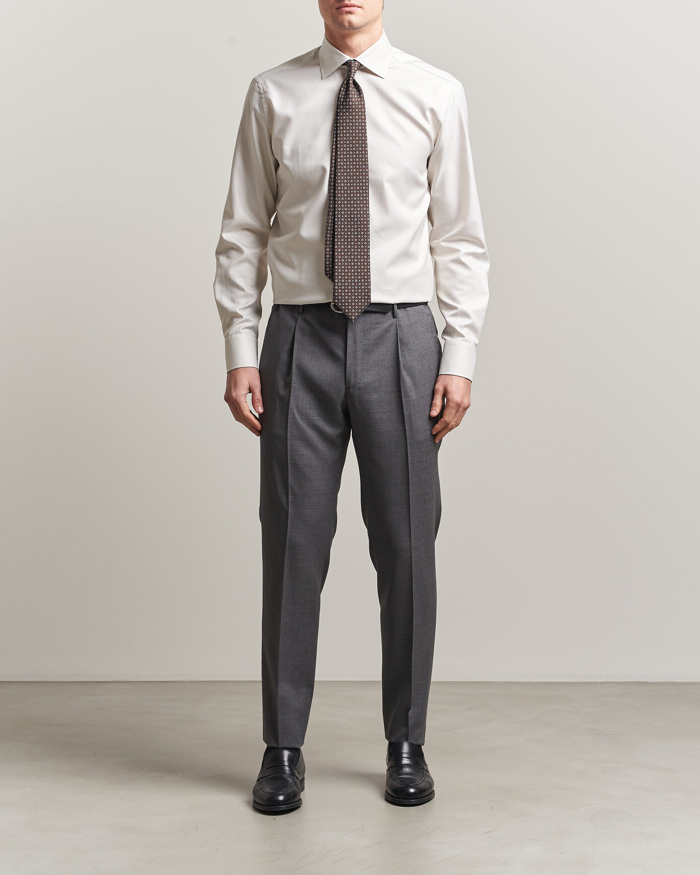 Herre | Skjorter | Stenströms | Regular Fit Micro Structure Shirt Beige