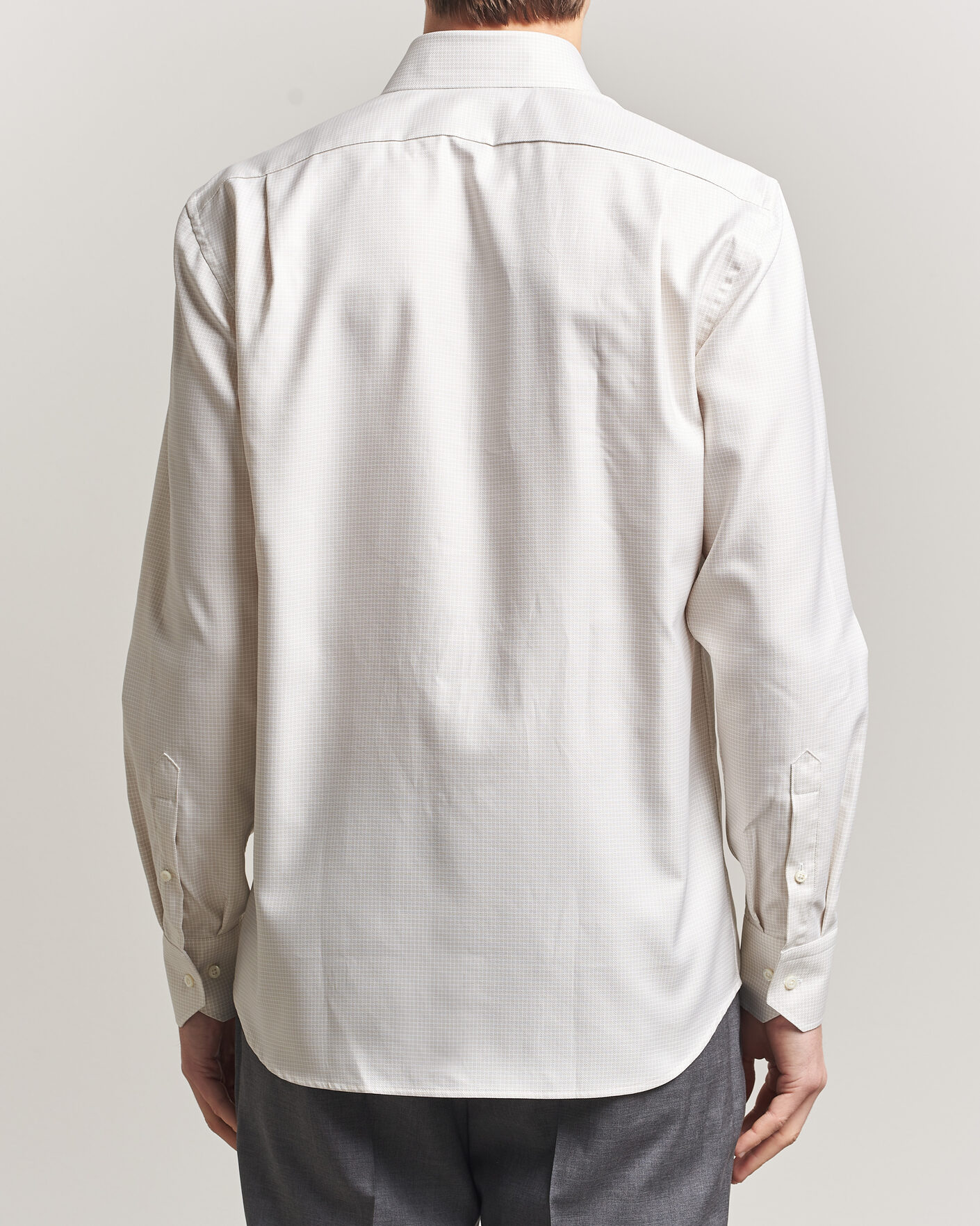 Herre | Skjorter | Stenströms | Regular Fit Micro Structure Shirt Beige