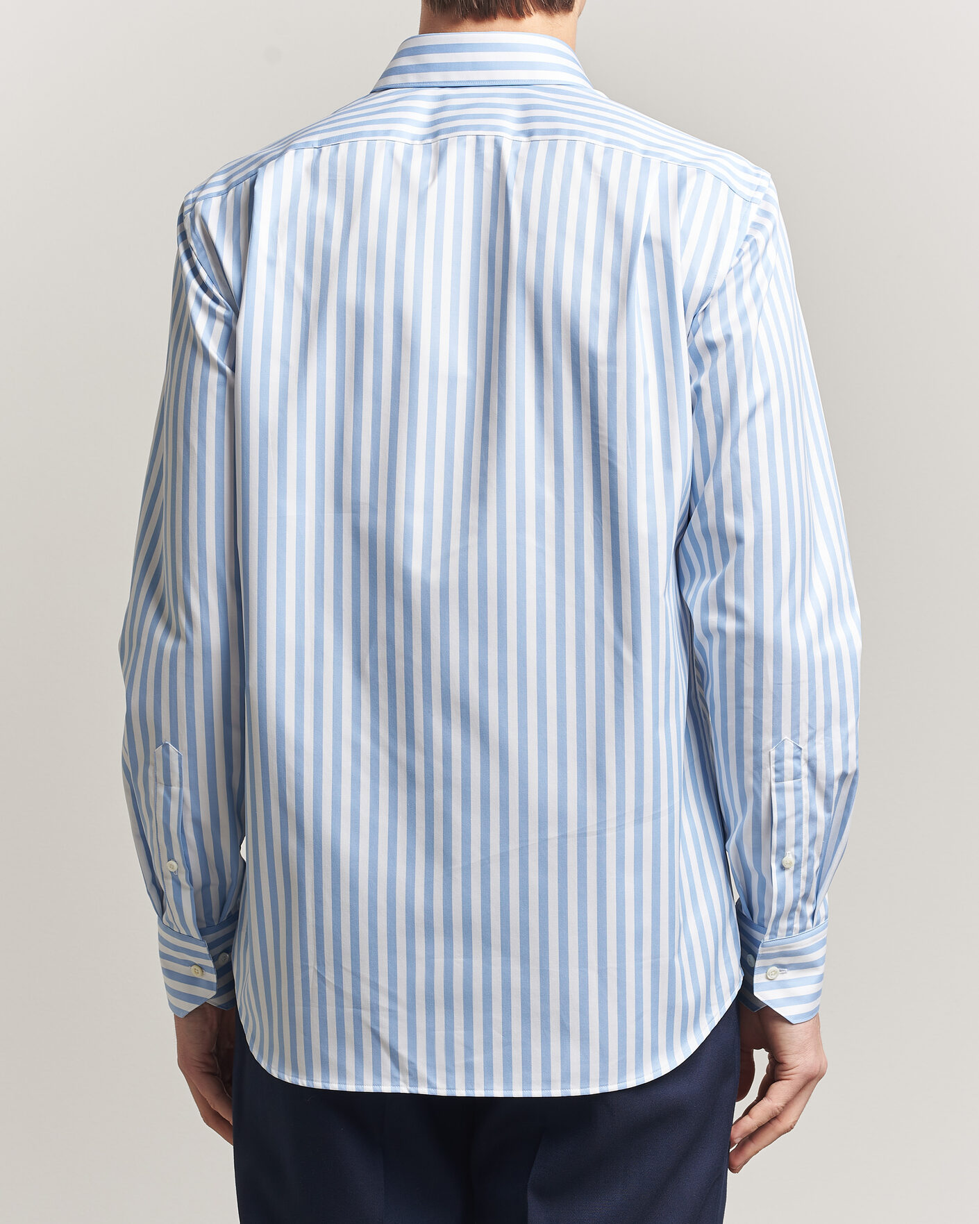 Herre | Skjorter | Stenströms | Regular Fit Striped Pointed Collar Shirt Blue