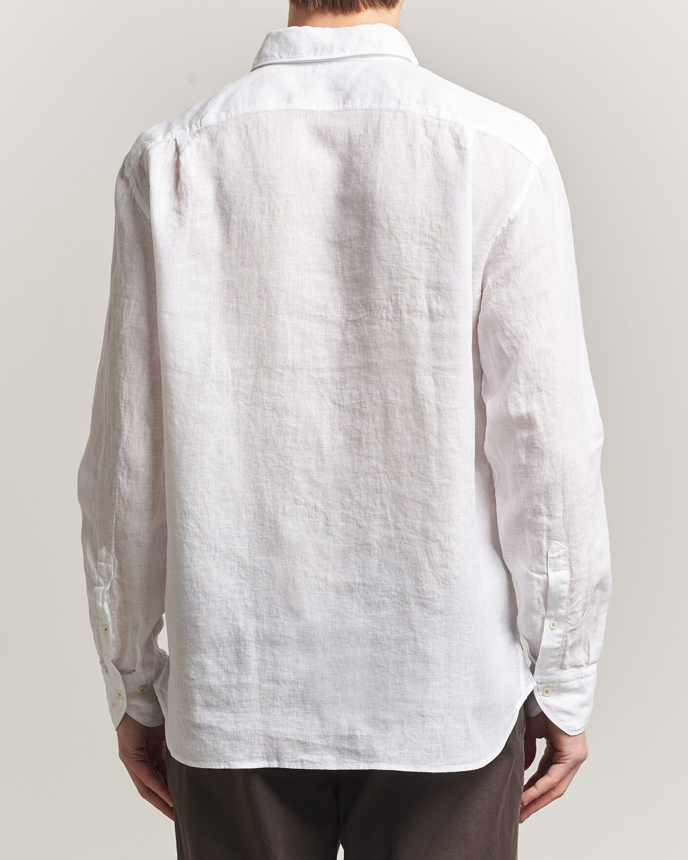 Herre | Skjorter | Stenströms | Regular Fit Cut Away Linen Shirt White