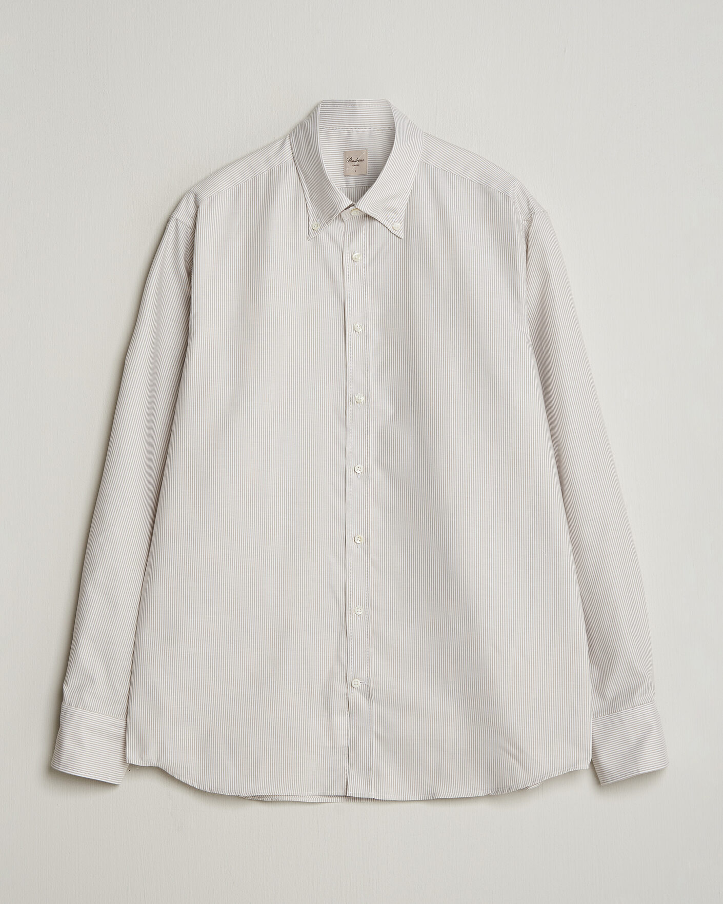 Herre | Skjorter | Stenströms | Regular Fit Thin Striped Oxford Shirt Beige