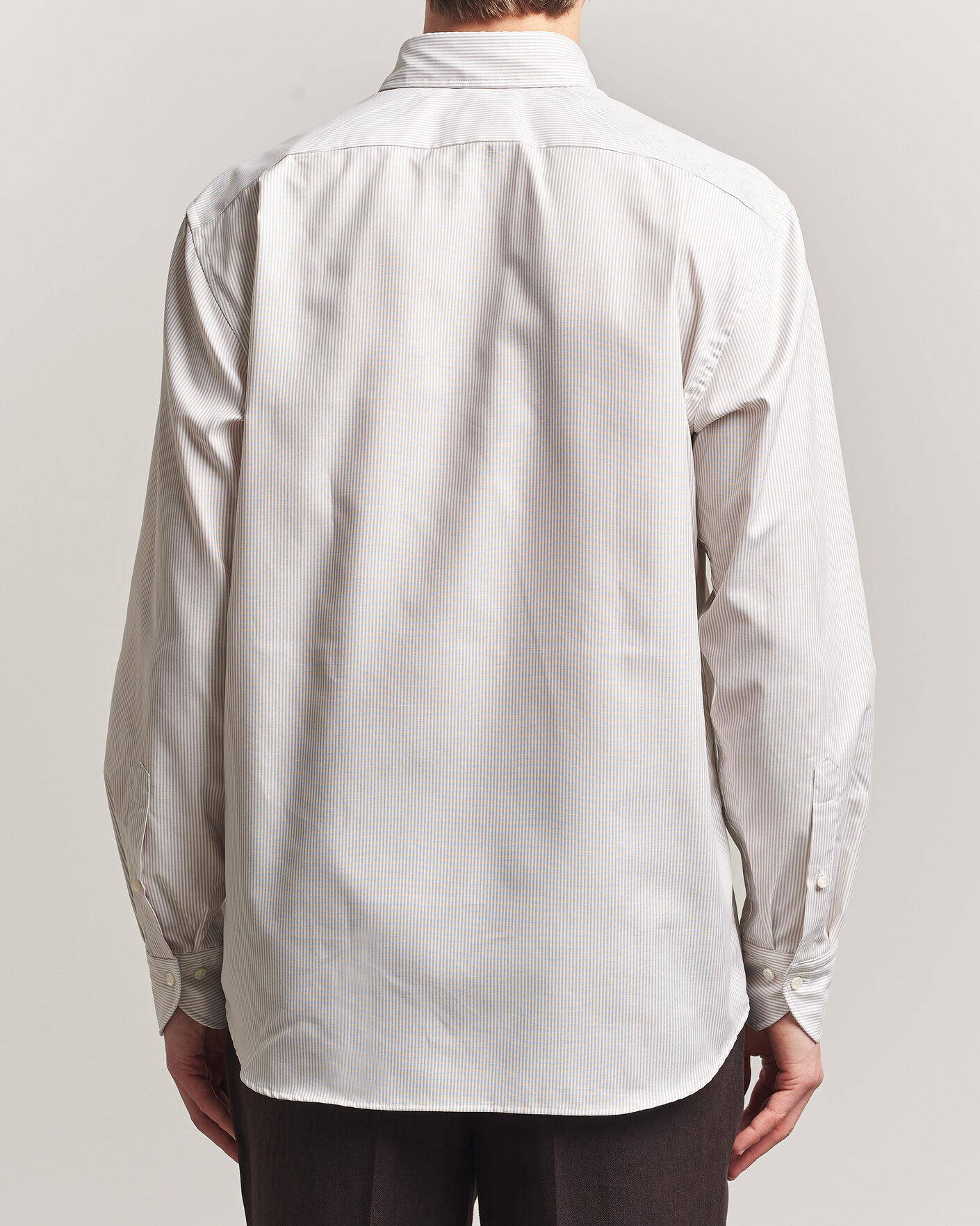 Herre | Skjorter | Stenströms | Regular Fit Thin Striped Oxford Shirt Beige