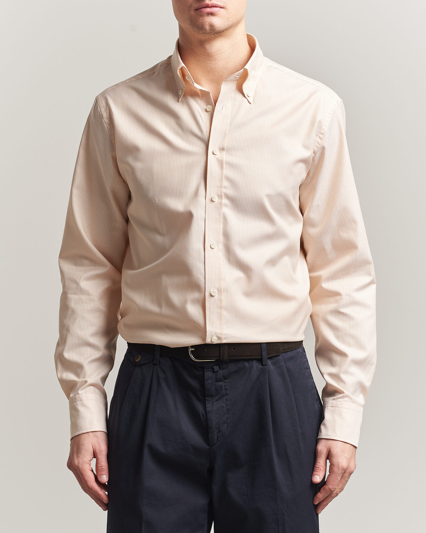 Herre | Skjorter | Stenströms | Regular Fit Thin Striped Oxford Shirt Orange
