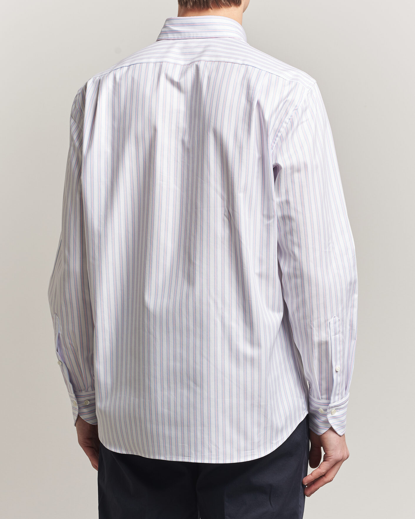 Herre | Skjorter | Stenströms | Regular Fit Multi Striped Oxford Shirt Blue/Pink