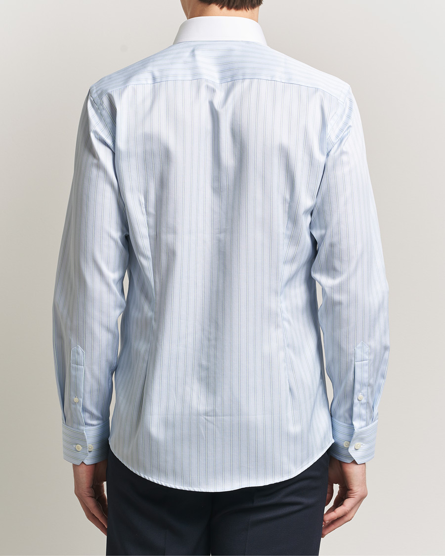 Herre | Skjorter | Eton | Slim Fit Signature Twill Striped Shirt Light Blue