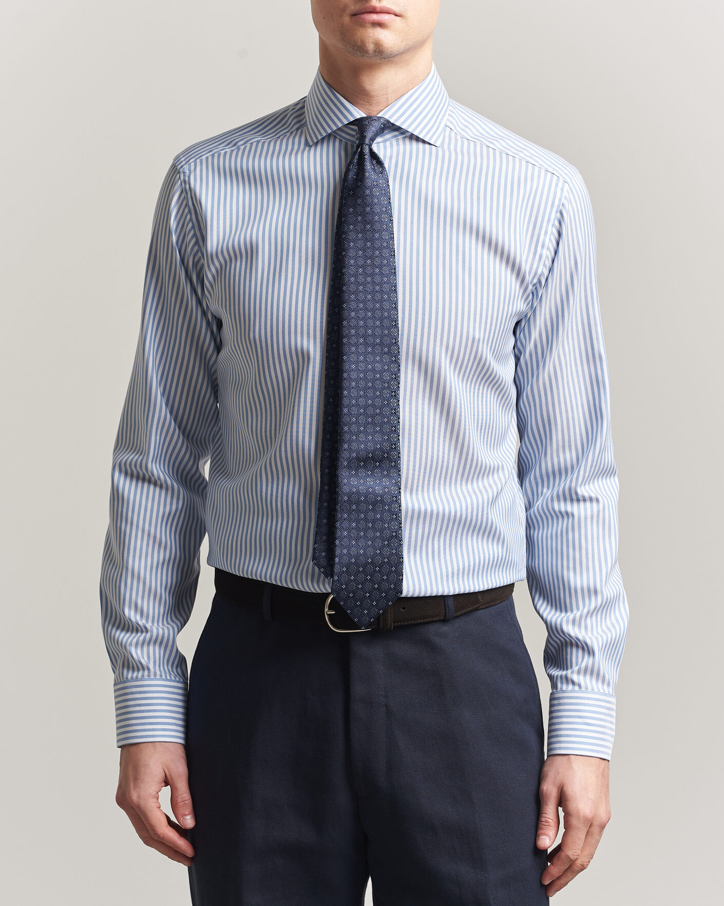 Herre | Skjorter | Eton | Slim Fit Signature Oxford Striped Shirt Light Blue