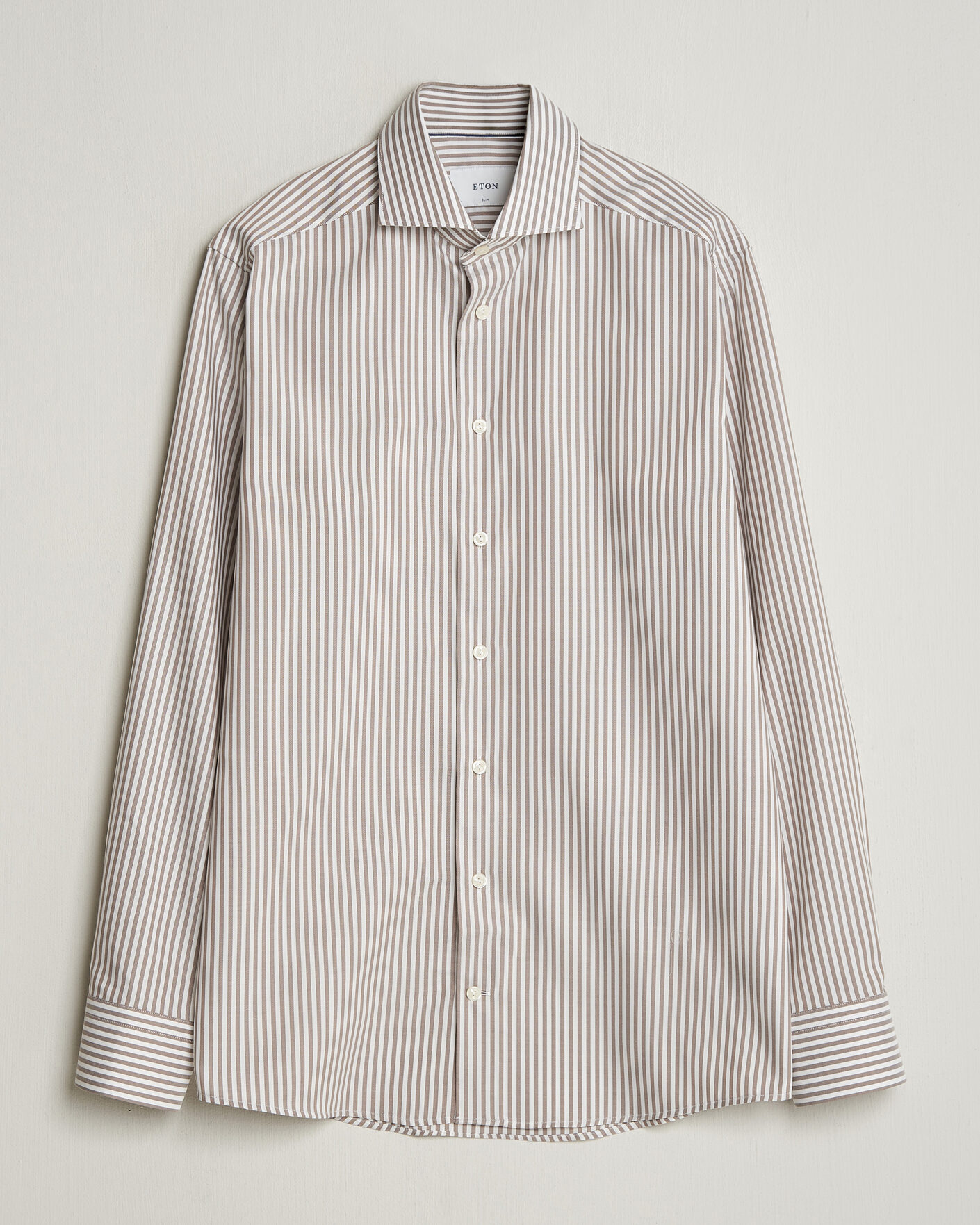 Herre | Skjorter | Eton | Slim Fit Signature Oxford Striped Shirt Beige