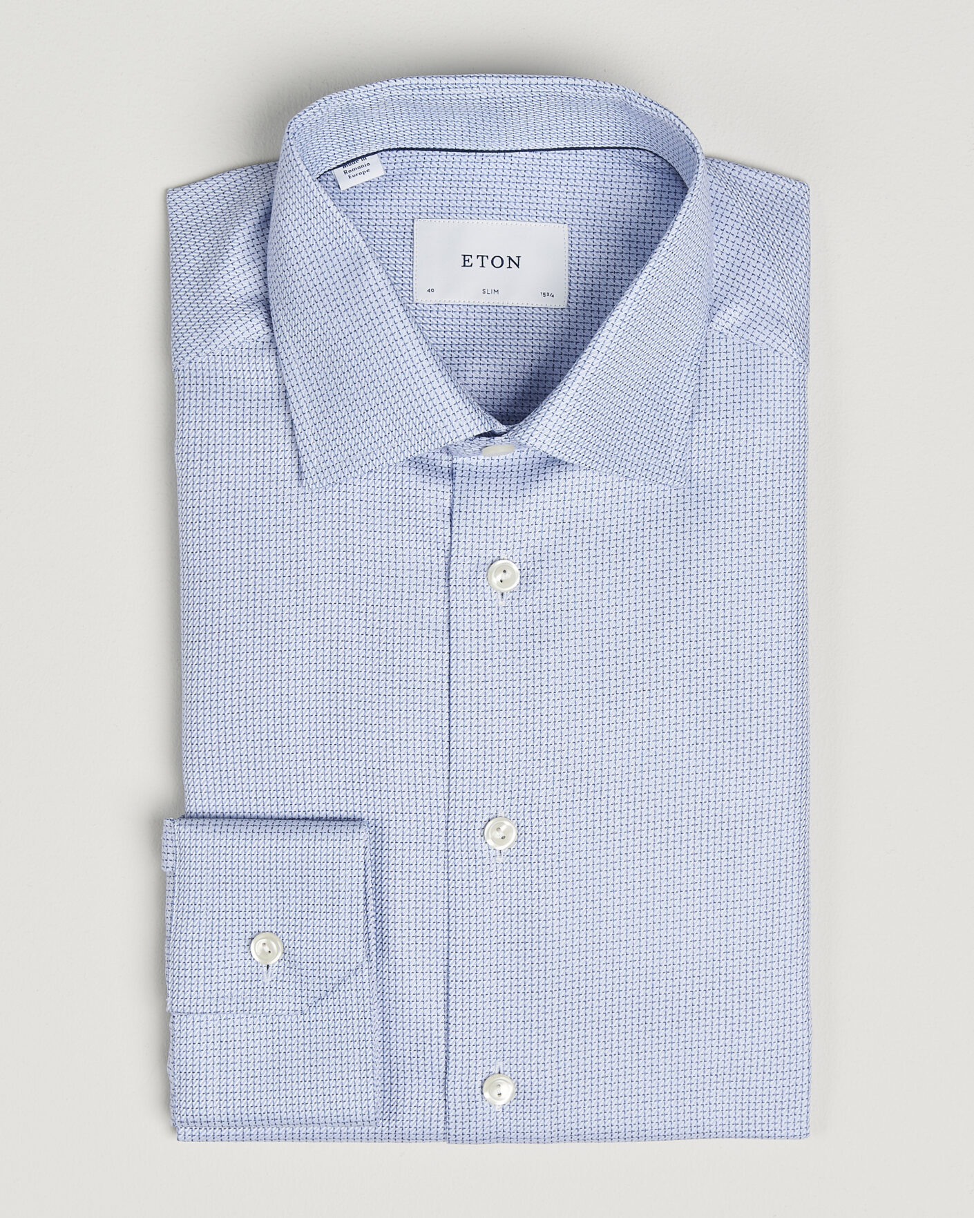 Herre | Skjorter | Eton | Slim Fit Signature Twill Structured Shirt Mid Blue