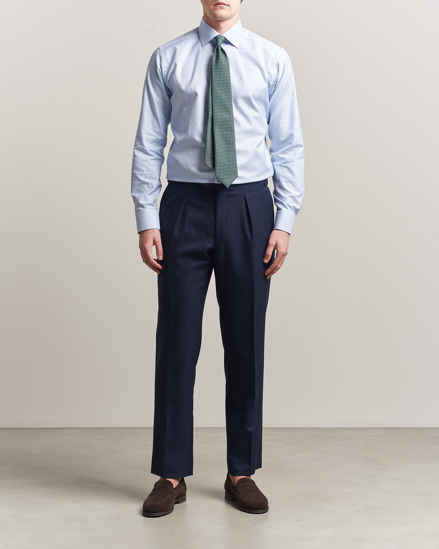 Herre | Skjorter | Eton | Slim Fit Signature Twill Houndstooth Shirt Light Blue