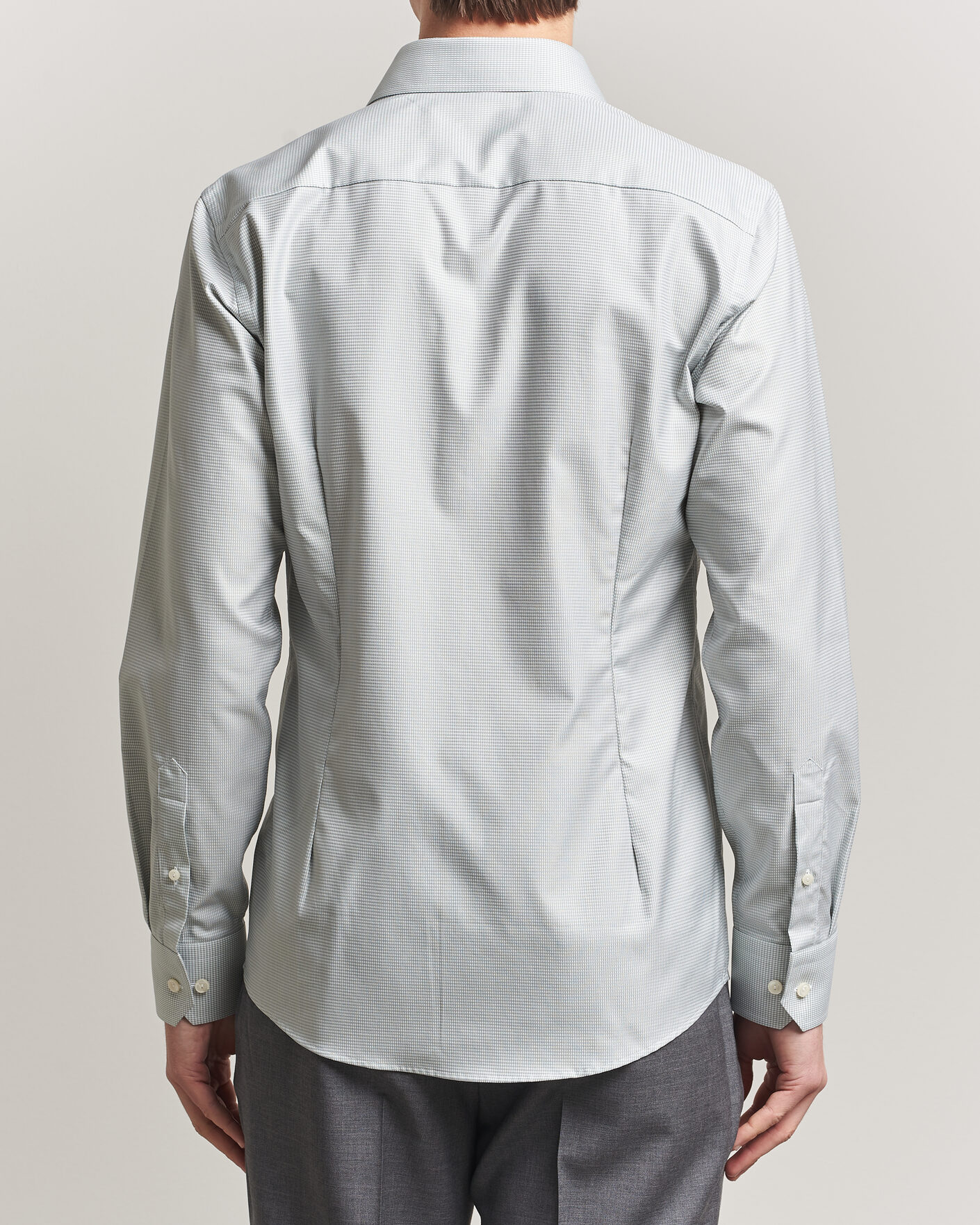 Herre | Skjorter | Eton | Slim Fit Signature Twill Houndstooth Shirt Light Green