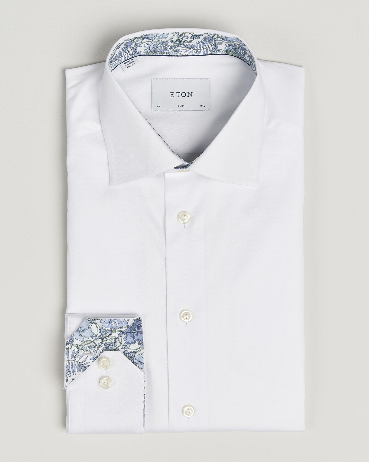 Herre | Skjorter | Eton | Slim Fit Signature Twill Contrast Shirt White