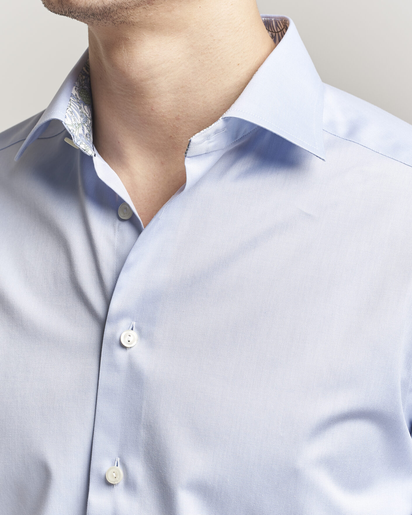 Herre | Skjorter | Eton | Slim Fit Signature Twill Contrast Shirt Light Blue