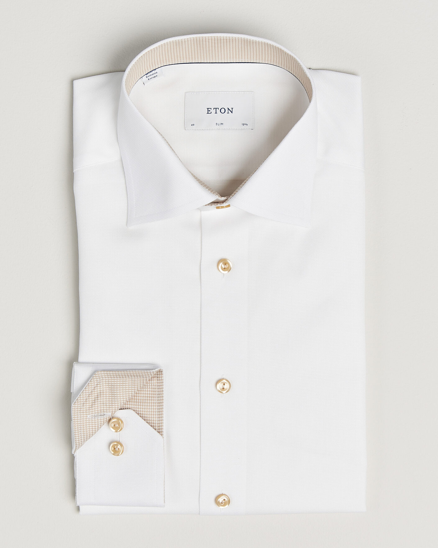 Herre | Skjorter | Eton | Slim Fit Signature Twill Contrast Shirt White