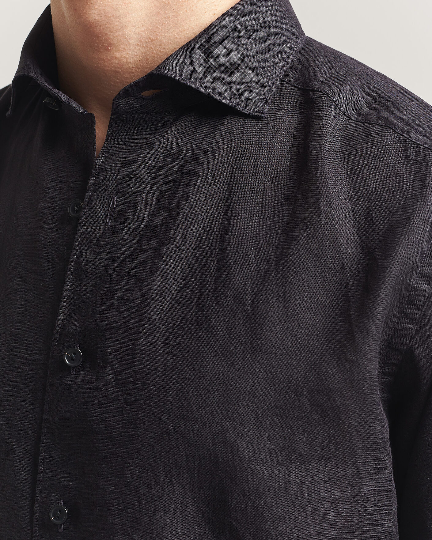 Herre | Skjorter | Eton | Casual Fit Linen Shirt Black